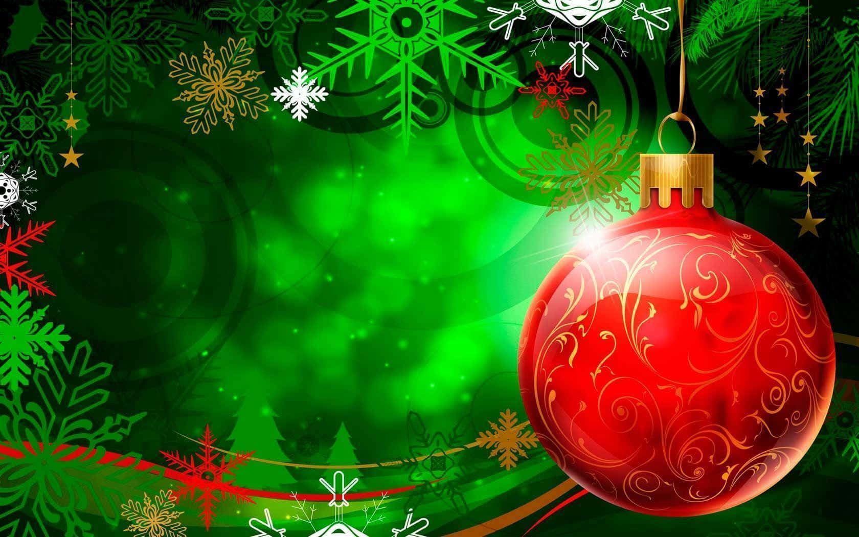 3d christmas, glossy red ornament, gold swirls, HD Desktop Wallpaper