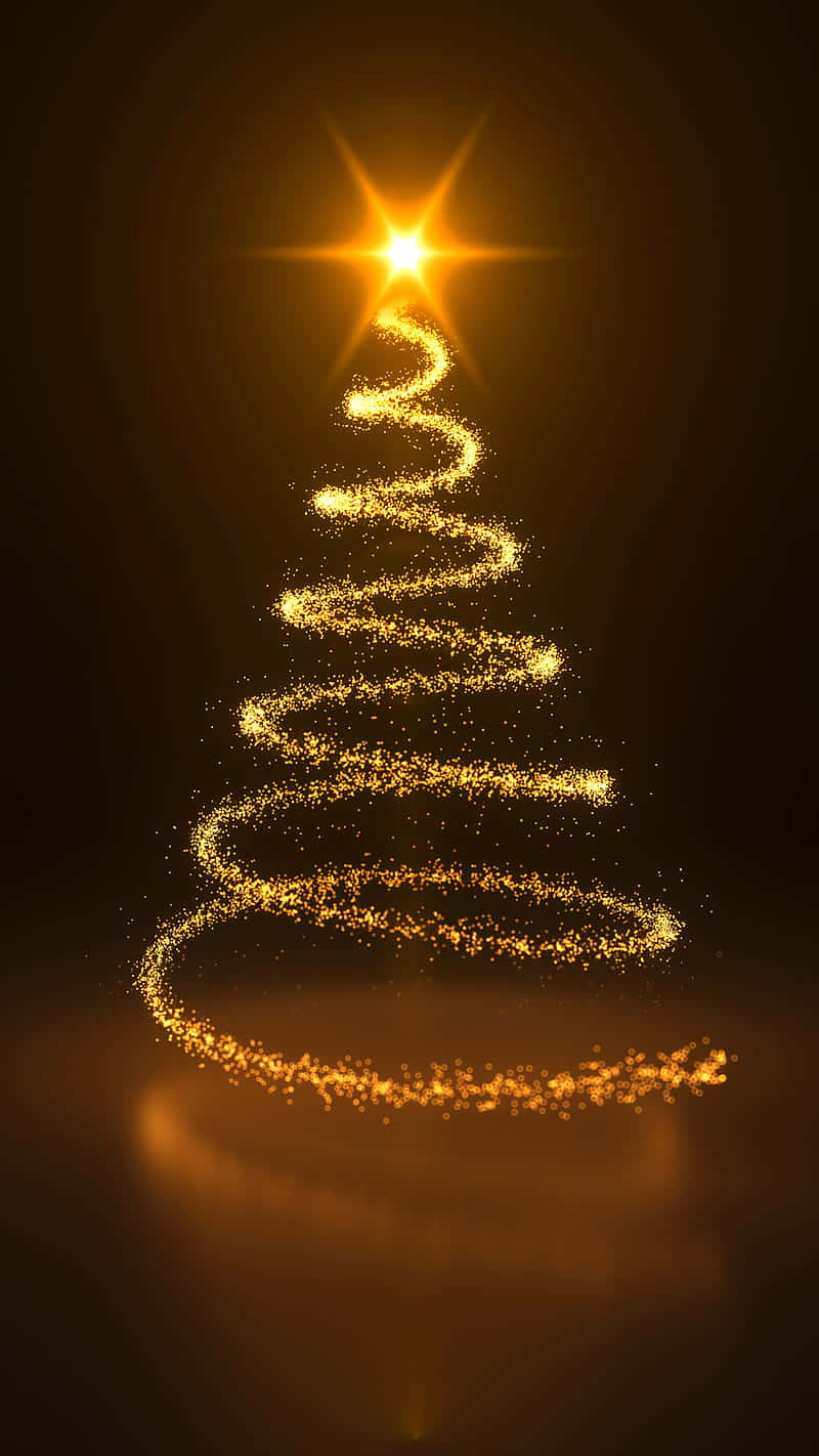 3d christmas, golden spiral, sparkling particles, HD Phone Wallpaper