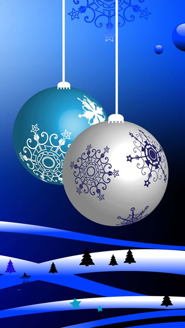 3D Christmas, snowflake patterns, stylized snowy landscape, SD Phone Wallpaper