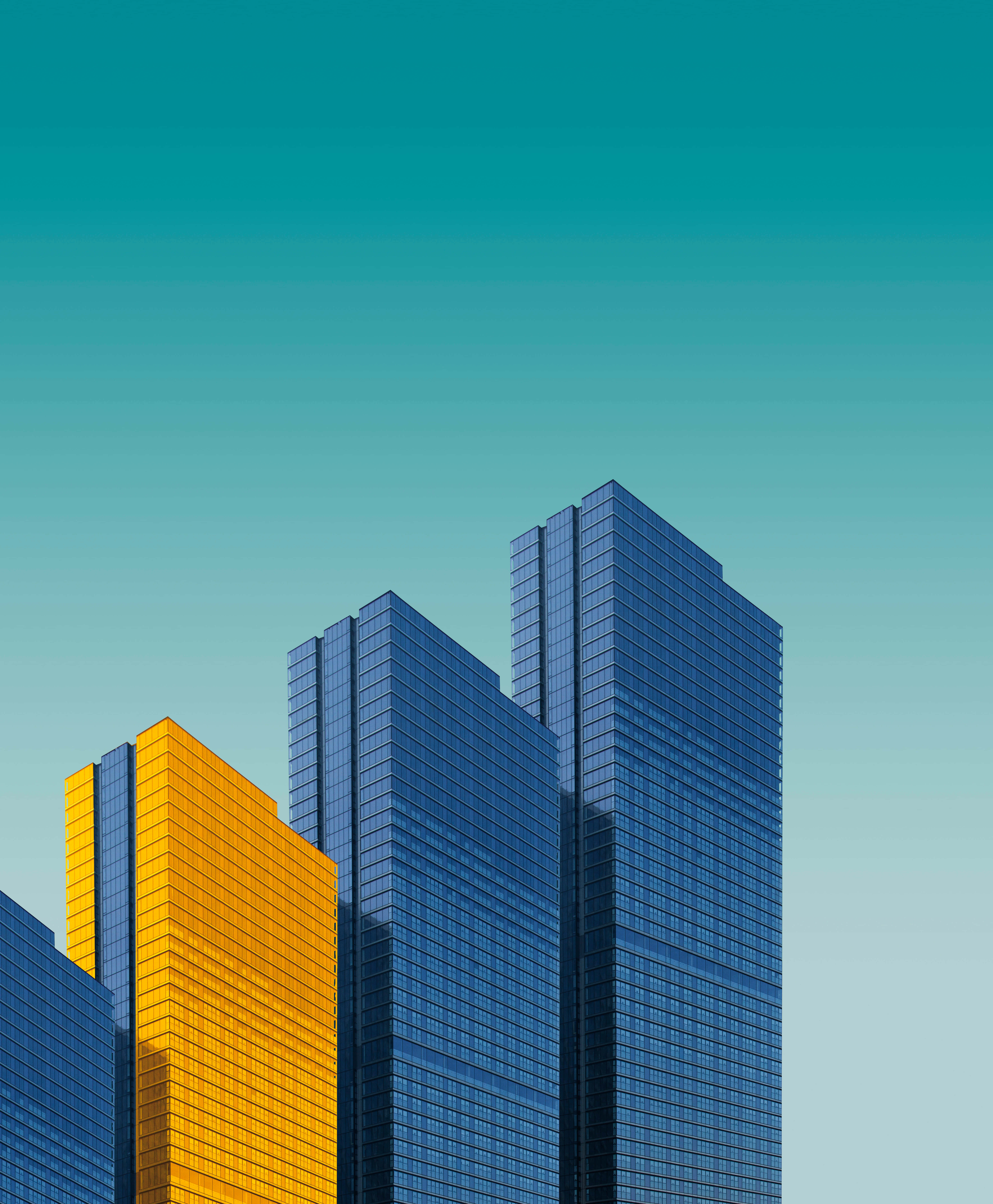 3d city, futuristic 3d city skyline, modern glass skyscrapers, 5K Phone Wallpaper