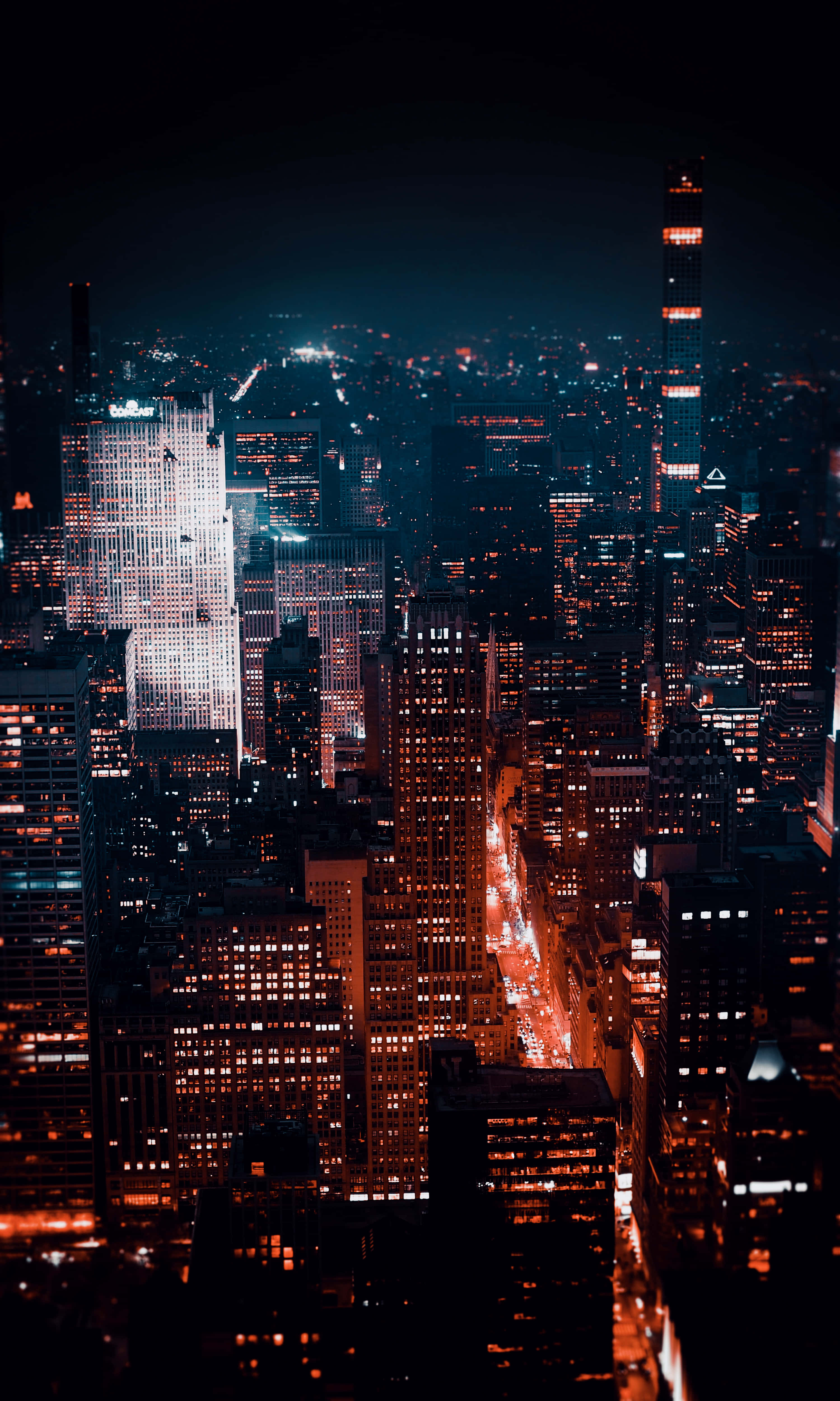 3d city, futuristic 3D city skyline, night, 4K Phone Wallpaper