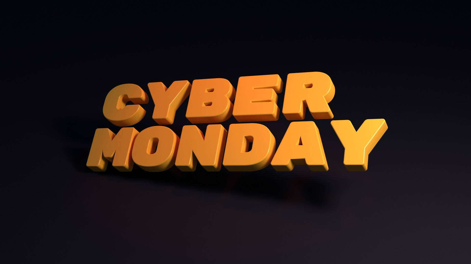 Cyber Monday, gold, 3D lettering, Full HD Desktop Wallpaper