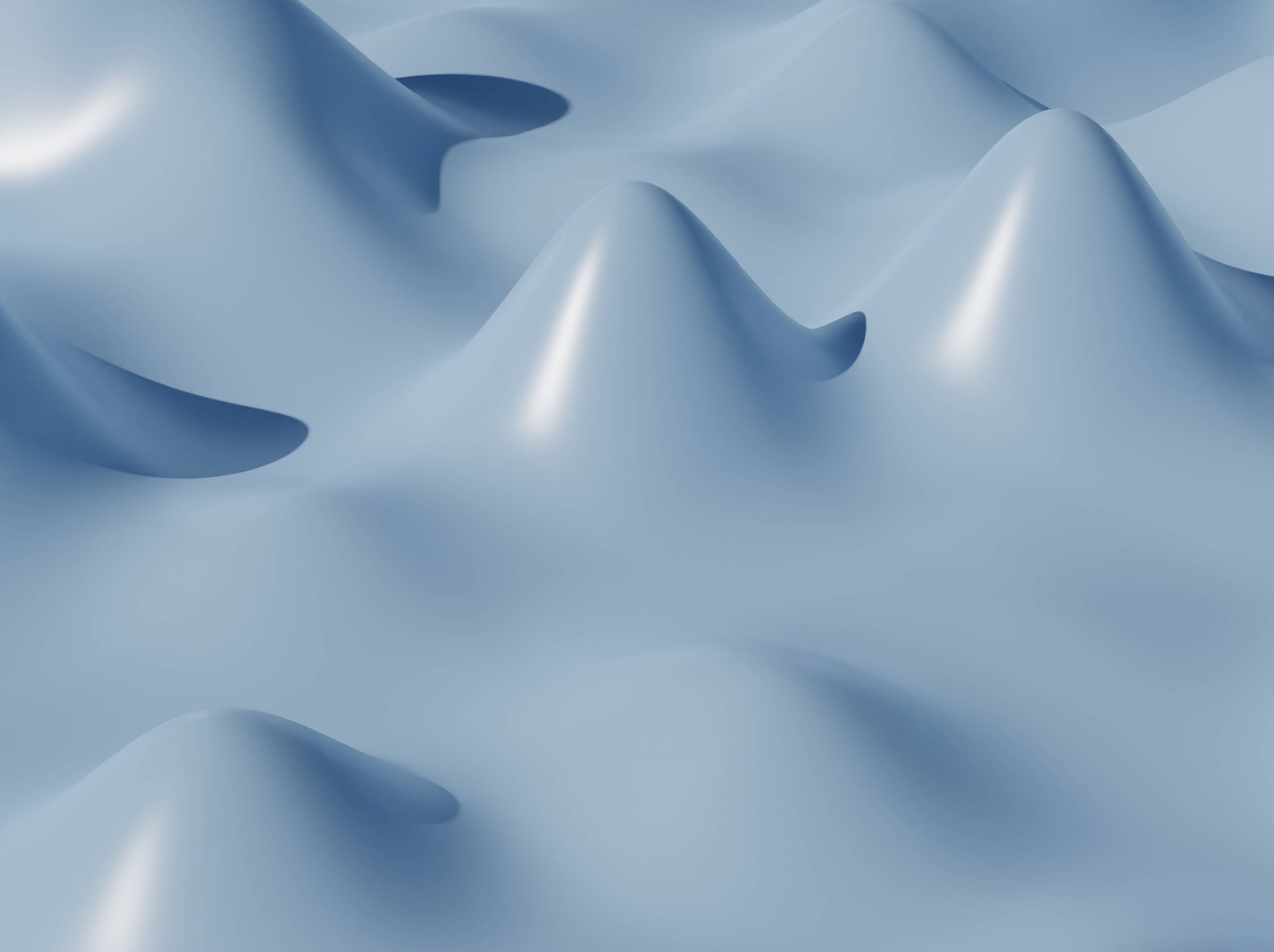 3d desktop, white mountain, blue surface, 2K Desktop Wallpaper