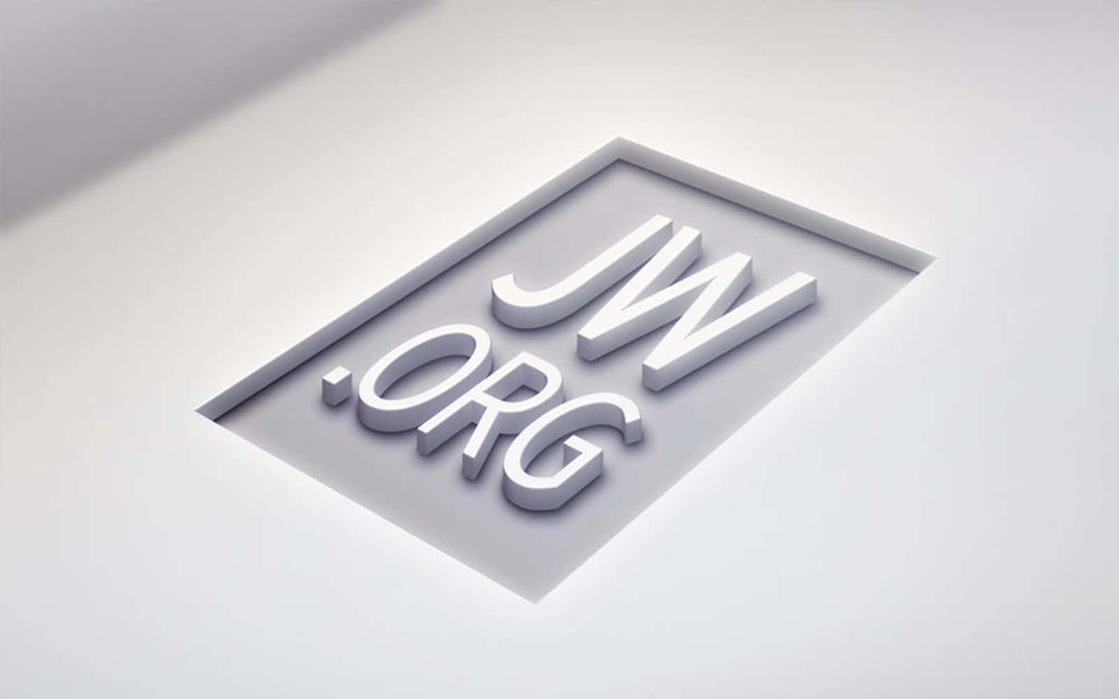 JWorg, white JW.ORG logo, light gray surface, HD Desktop Wallpaper