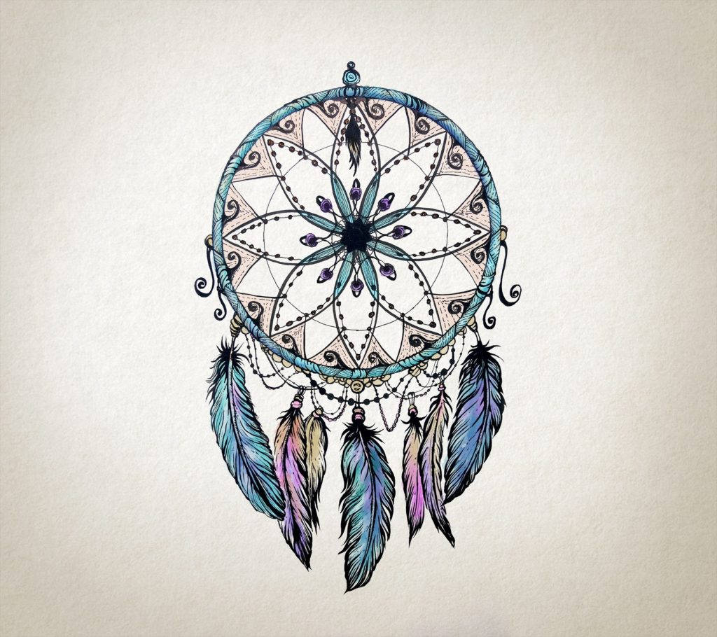 3d desktop, colorful dreamcatcher, intricate geometric patterns, SD Desktop Wallpaper