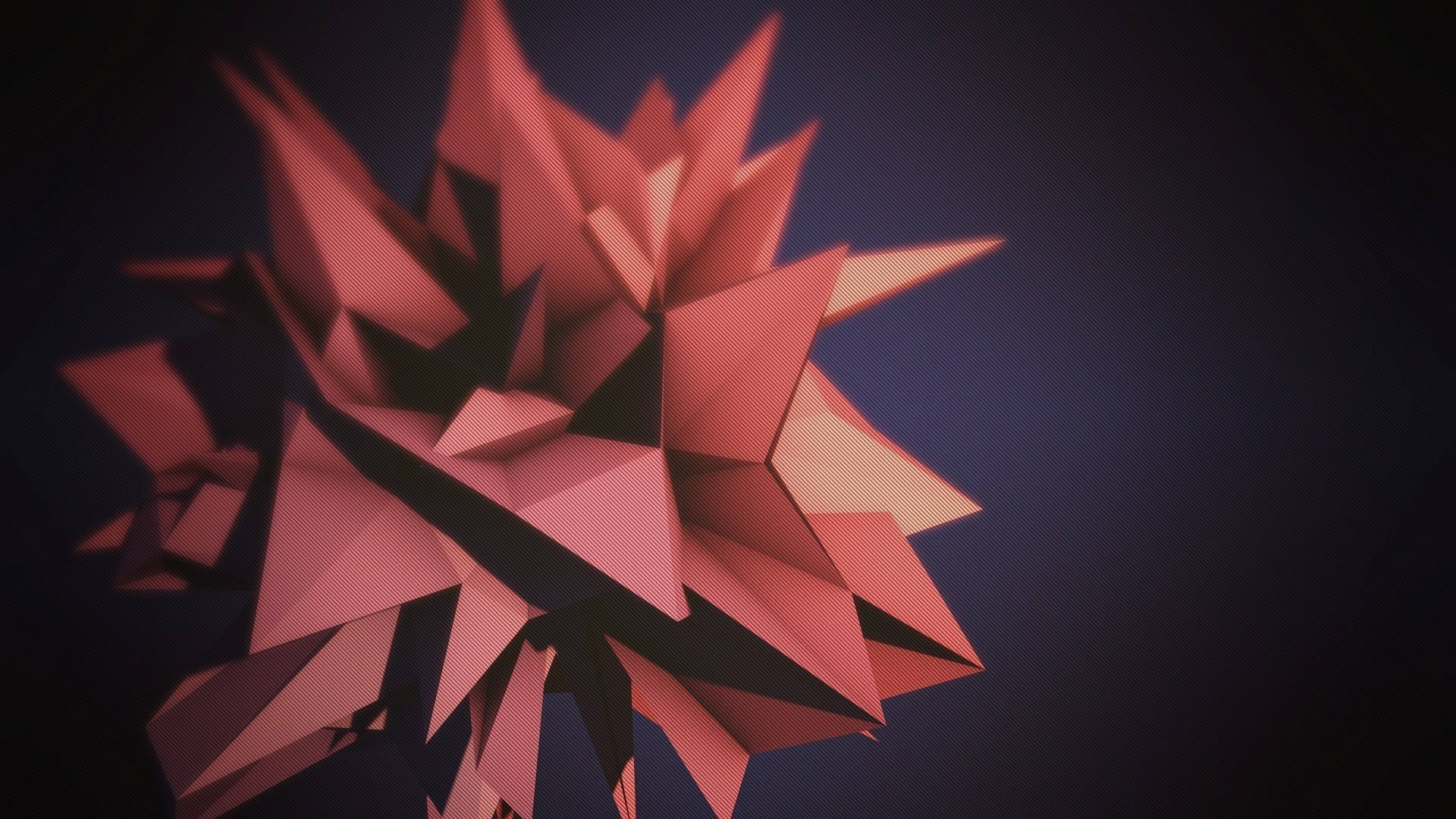 3d desktop, orange, origami, Full HD Desktop Wallpaper