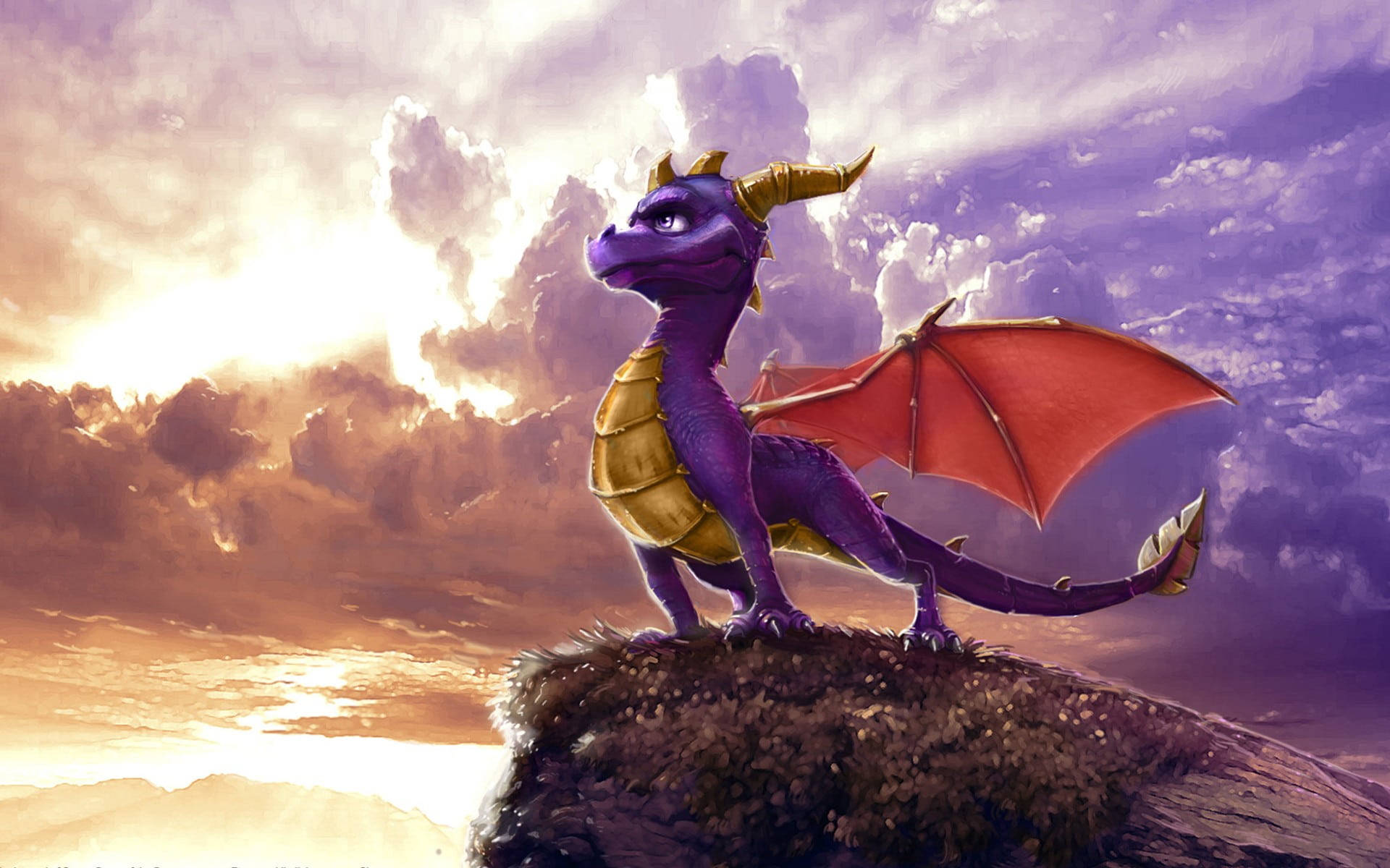 3d animated dragon, cliff, purple dragon, Full HD Desktop Wallpaper
