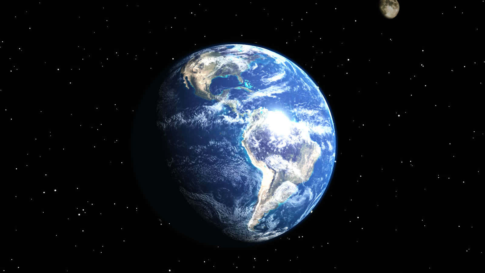 3d Earth, Earth, moon, HD Desktop Wallpaper