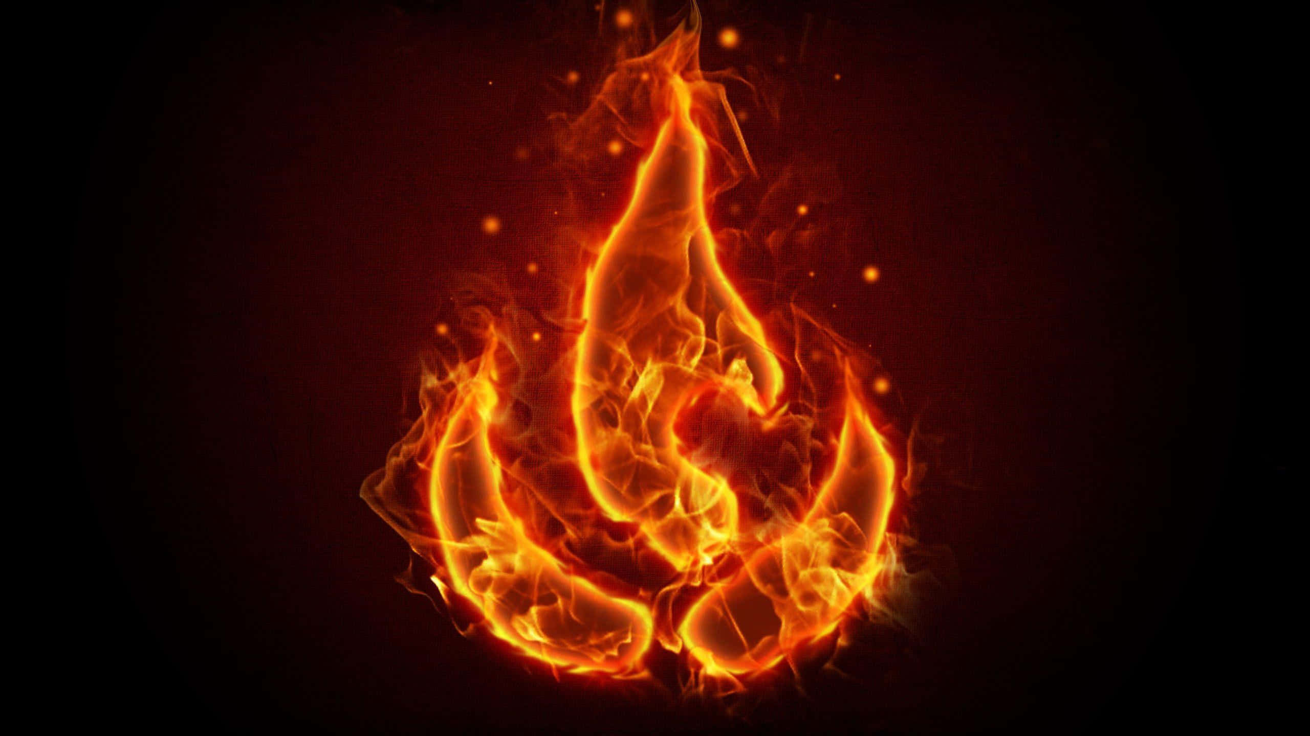 3d fire, orange, yellow, 2K Desktop Wallpaper