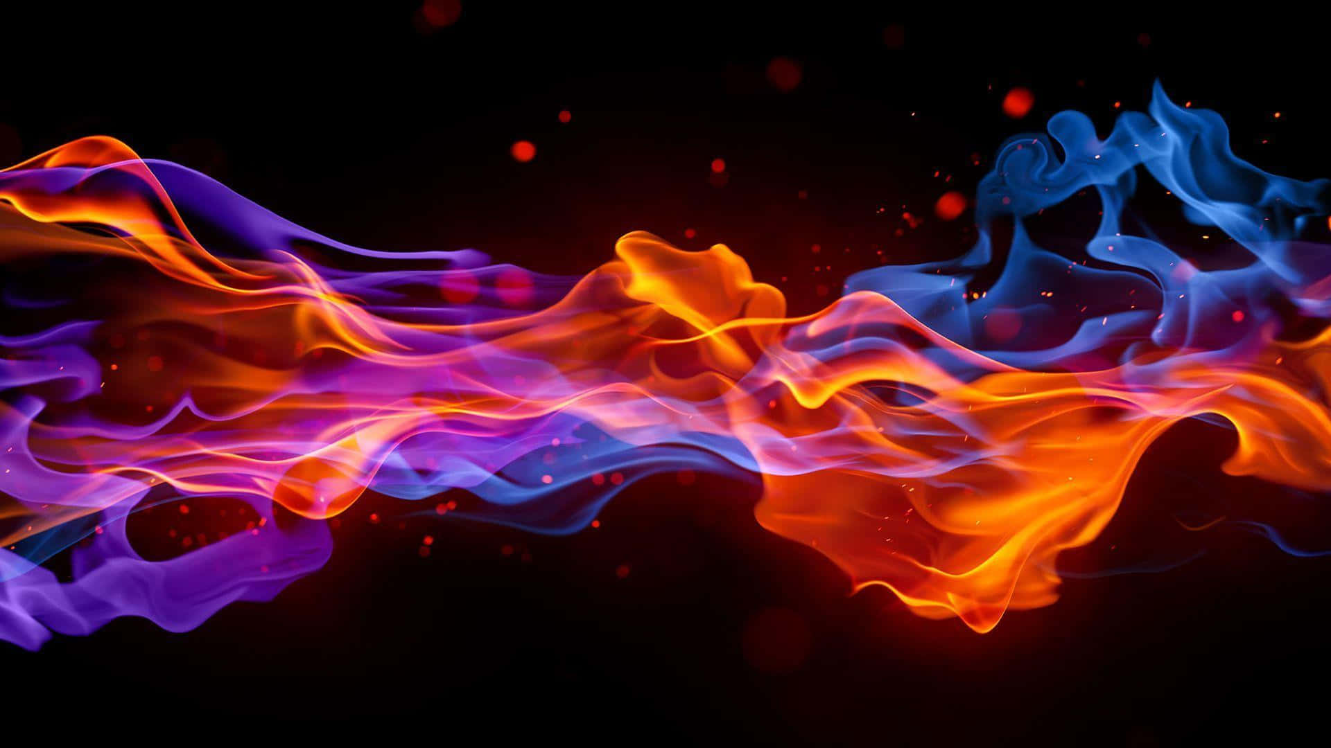 3d fire, orange, purple, Full HD Desktop Wallpaper