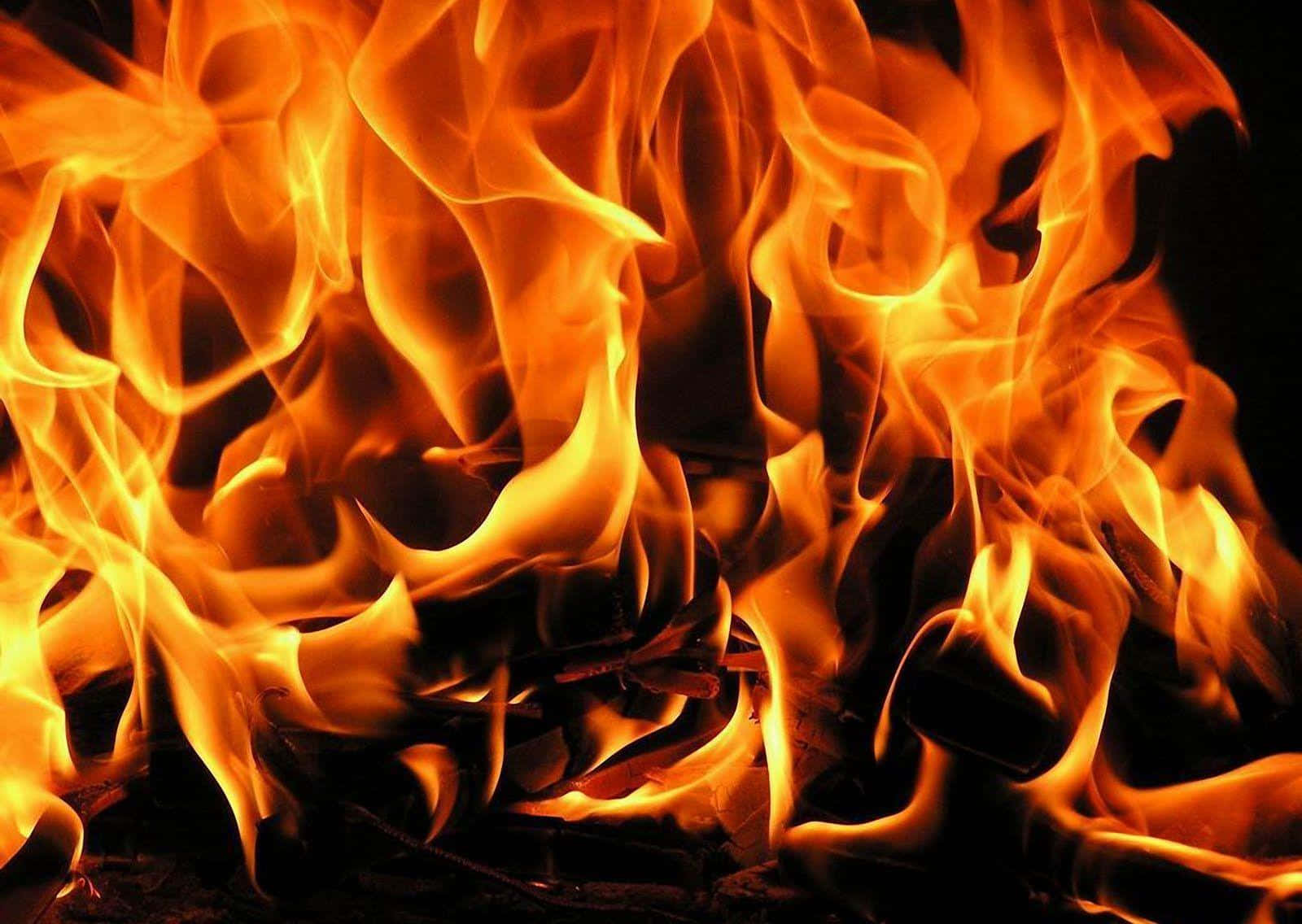 3d fire, orange flames, yellow flames, HD Desktop Wallpaper