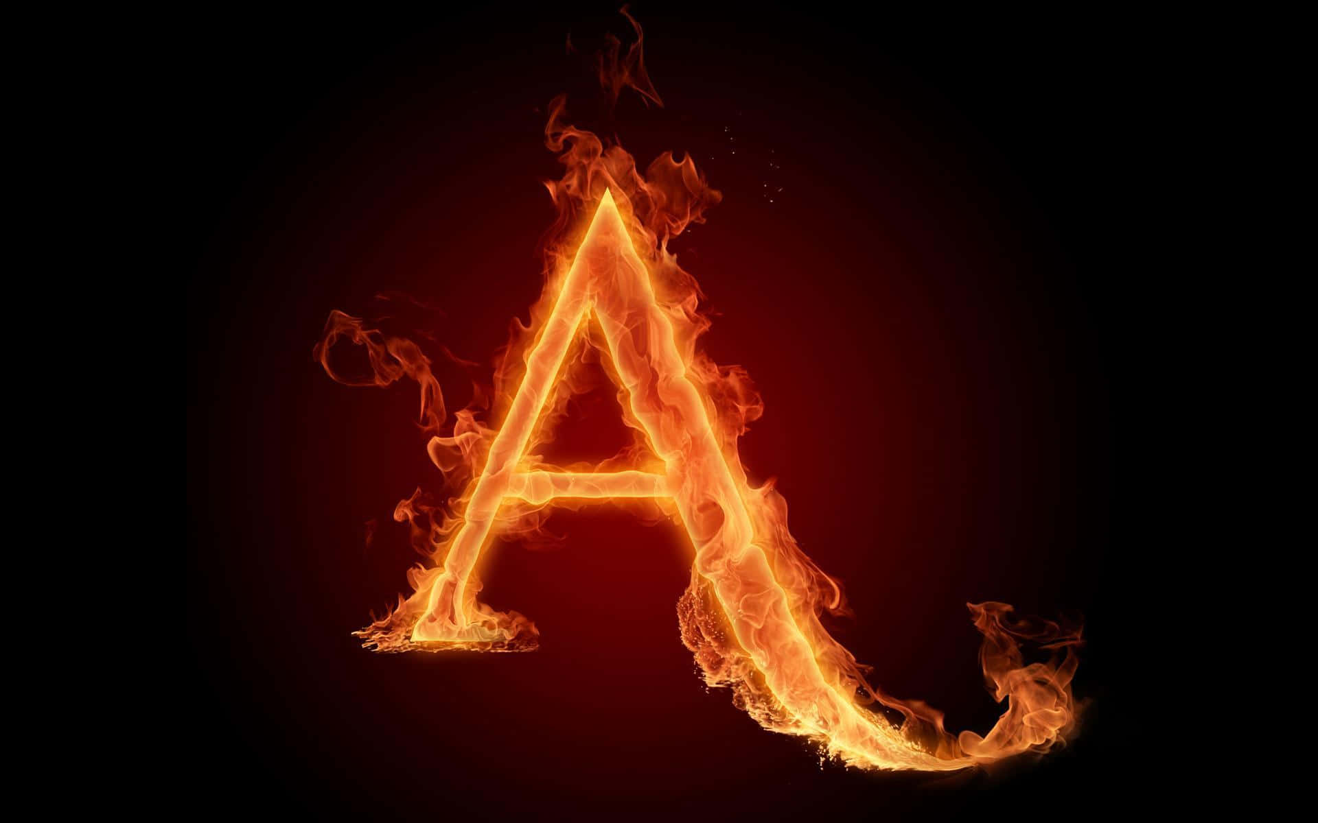3d fire, letter A, glowing orange flames, Full HD Desktop Wallpaper