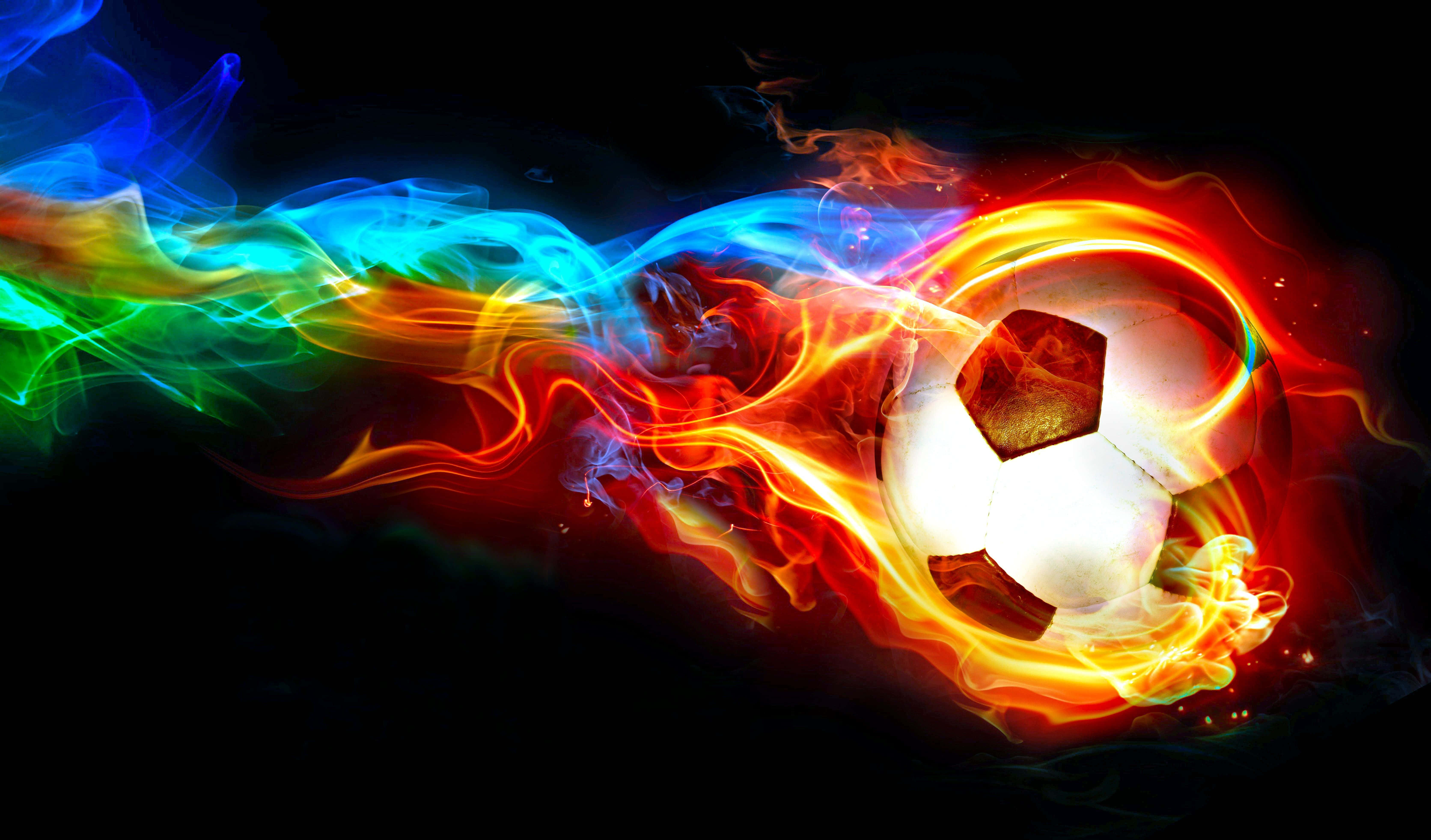 3d fire, fiery orange, cool blue, 5K Desktop Wallpaper