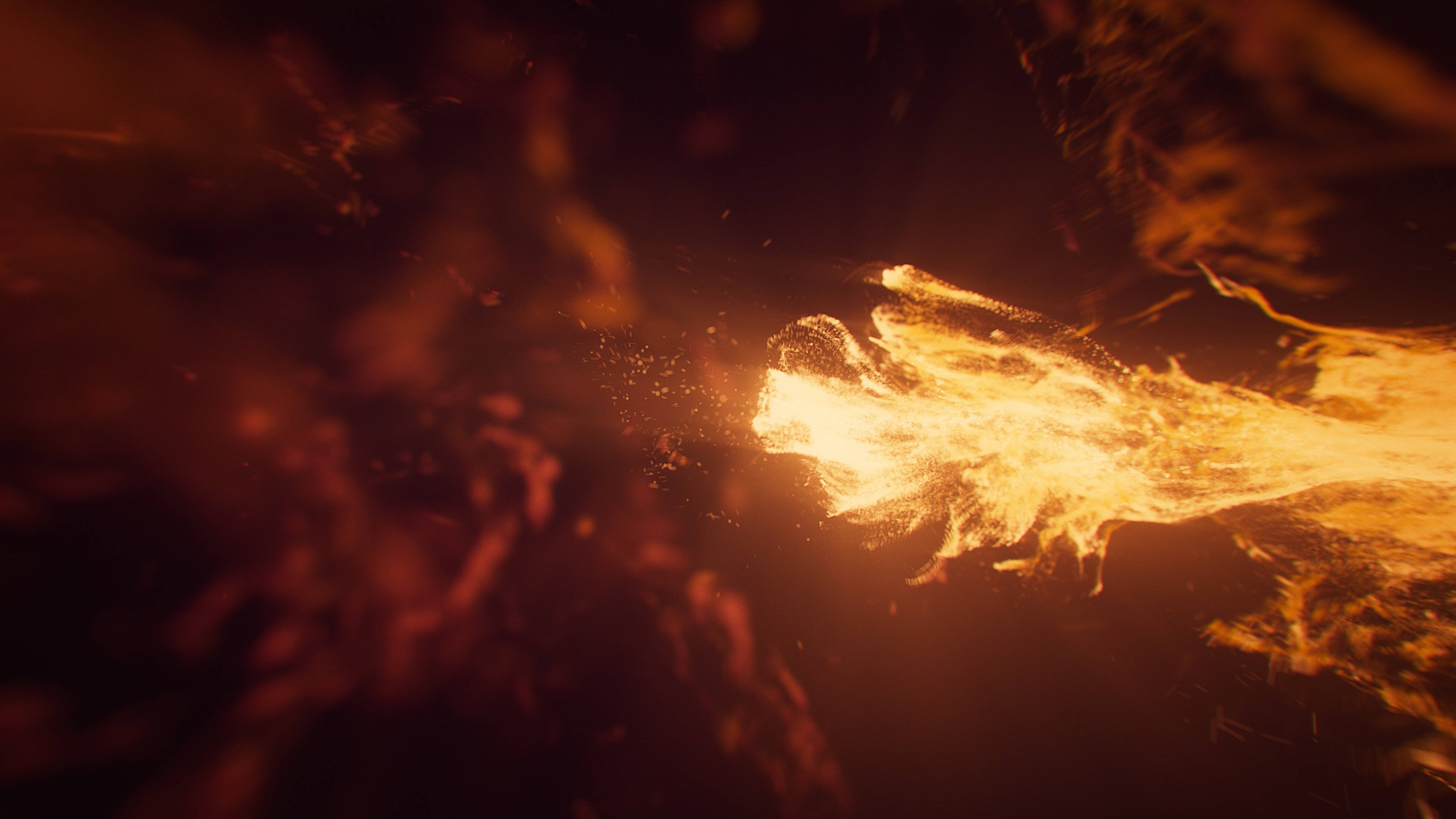 3d desktop fire, fiery orange, yellow flames, 4K Desktop Wallpaper