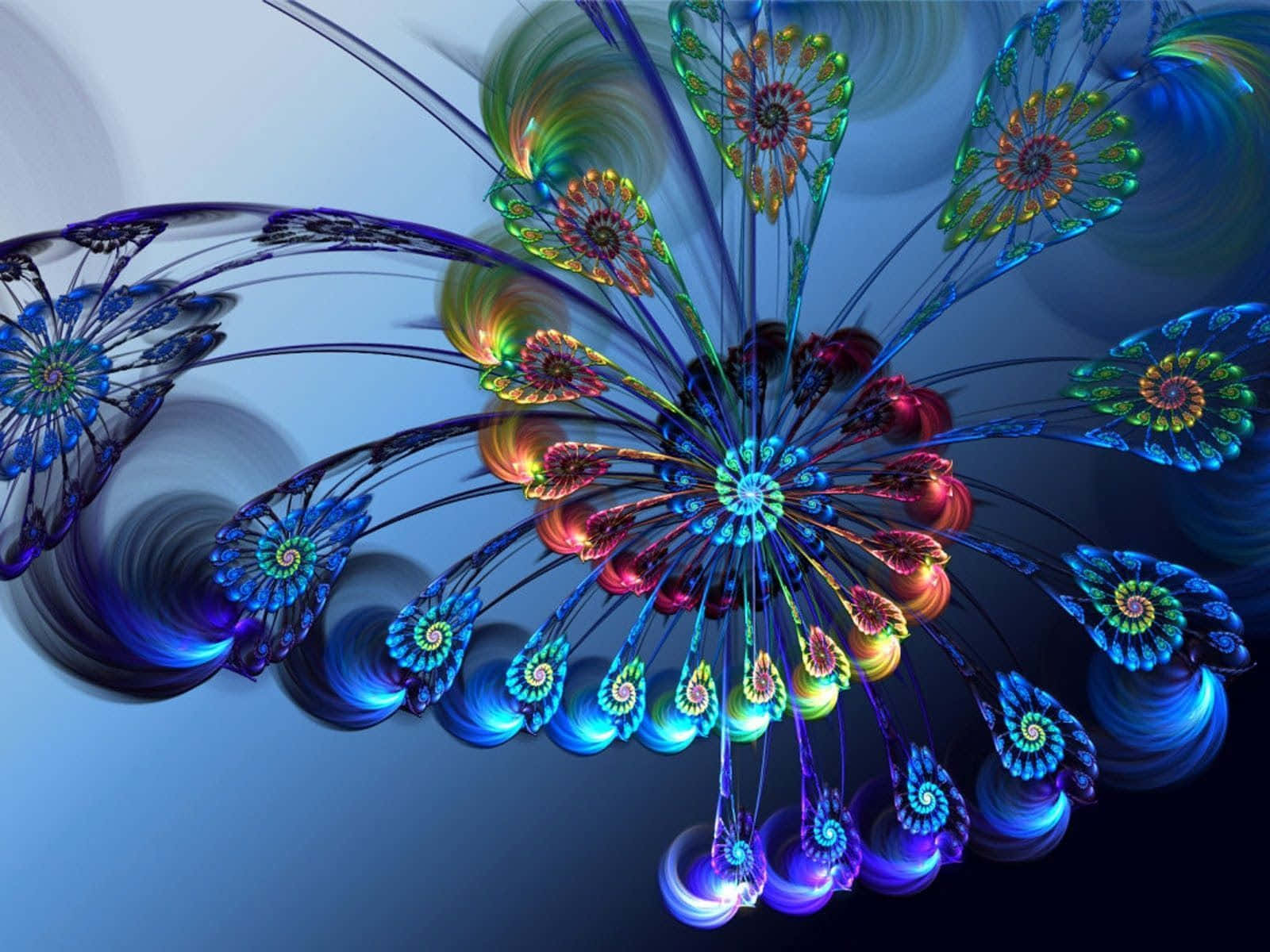 3d flower, fractal flowers, swirling patterns, HD Desktop Wallpaper