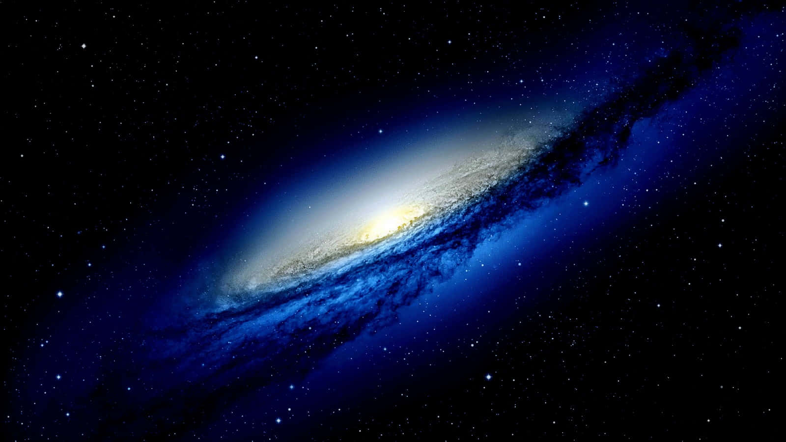 3d galaxy, spiral galaxy, blue and yellow hues, HD Desktop Wallpaper