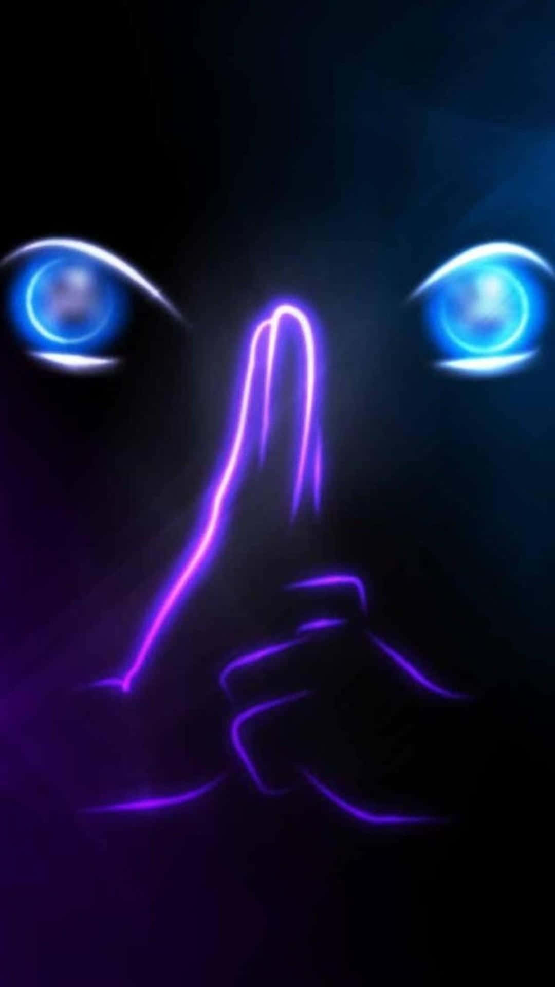 3d galaxy, glowing purple finger, glowing blue eyes, Full HD Phone Wallpaper