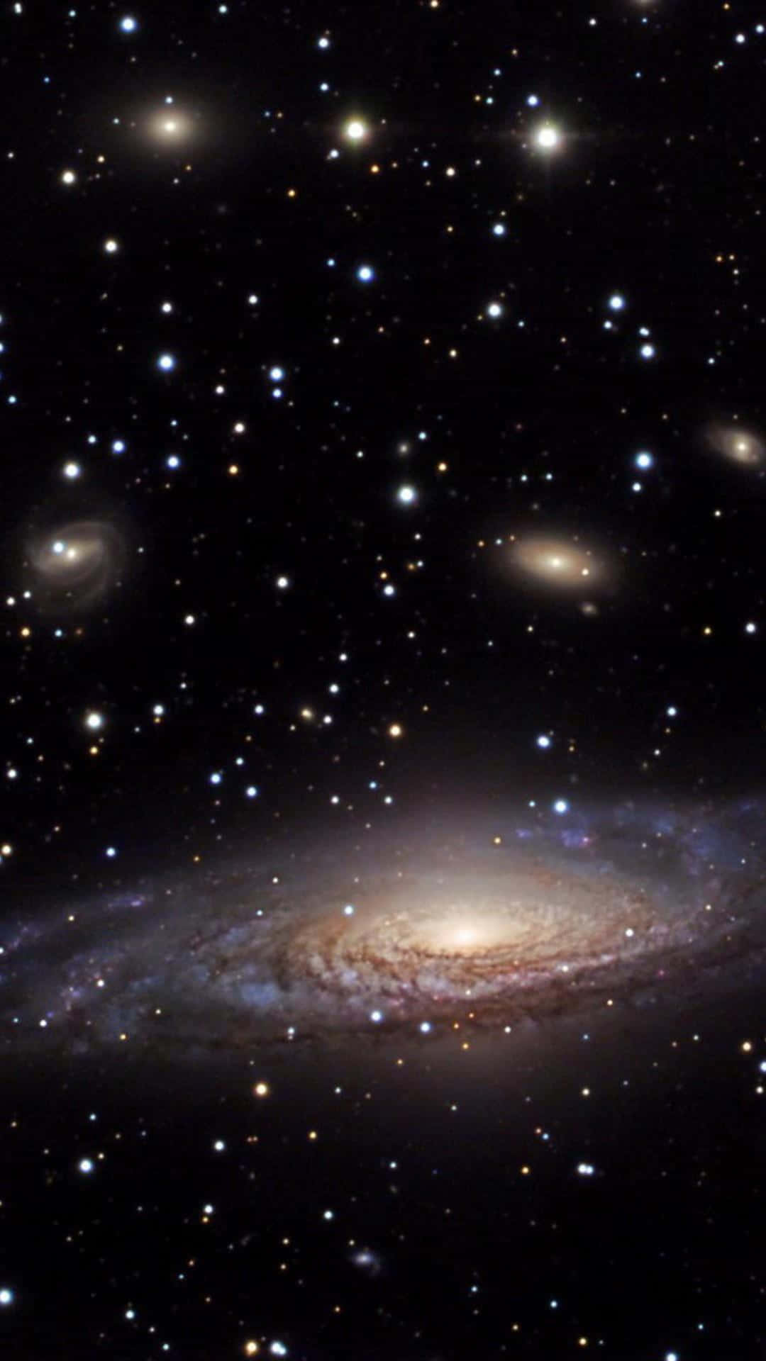 3d galaxy, spiral galaxy, golden and blue hues, Full HD Phone Wallpaper