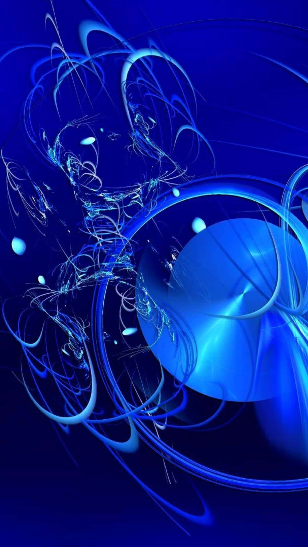 3d galaxy, glowing blue swirls, spheres, Full HD Phone Wallpaper