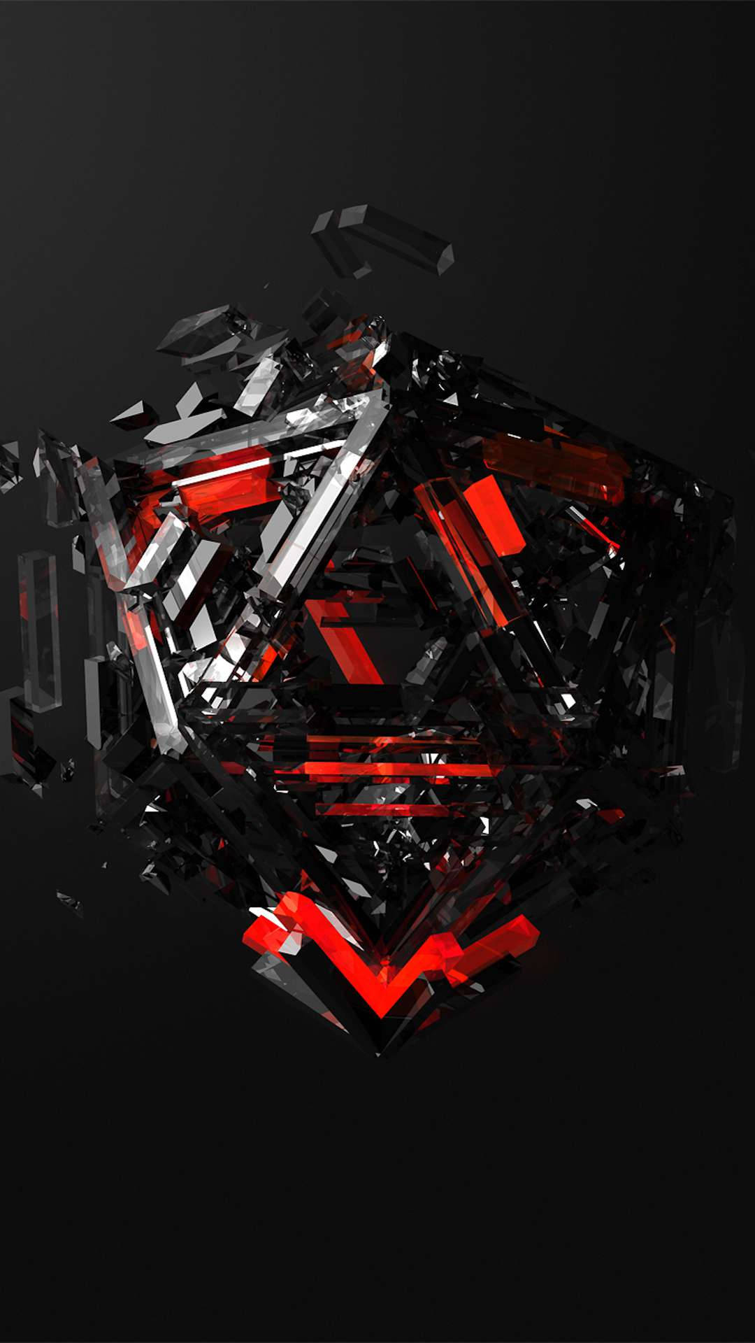 3d triangle, gamer phone, shattered geometric crystal structure, Full HD Phone Wallpaper