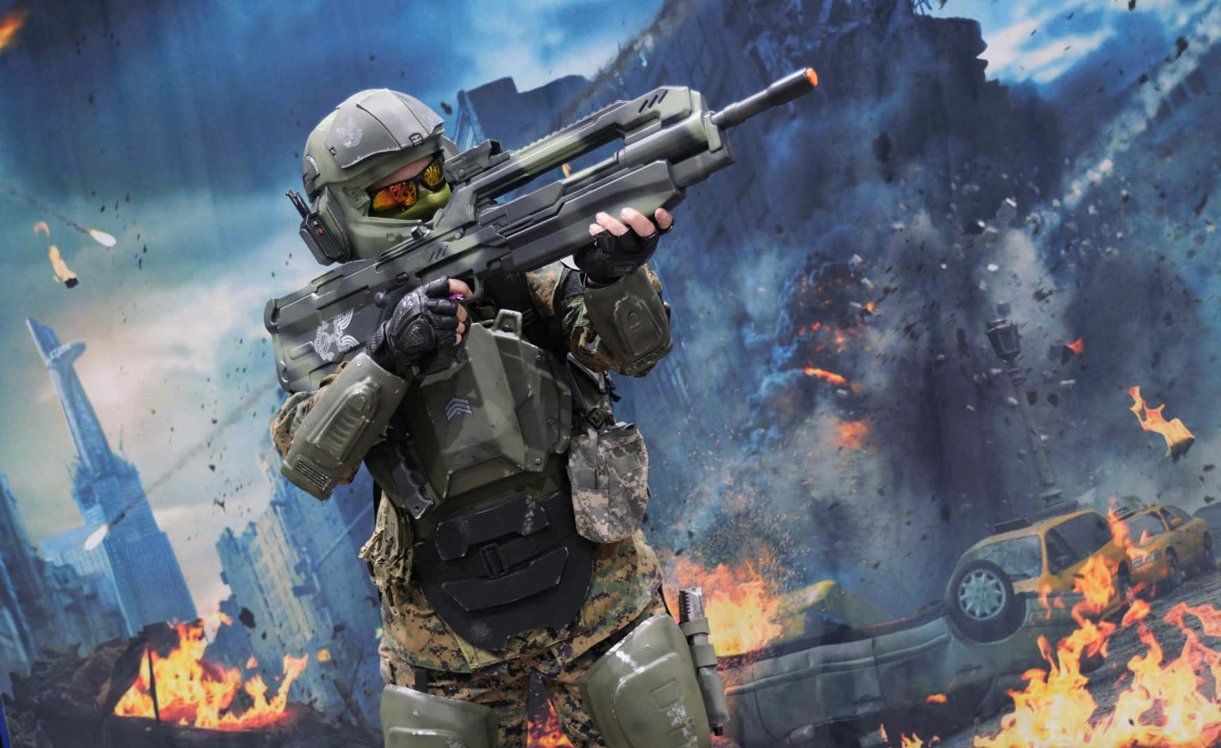 3d gaming, warriors, soldier in full combat gear, HD Desktop Wallpaper