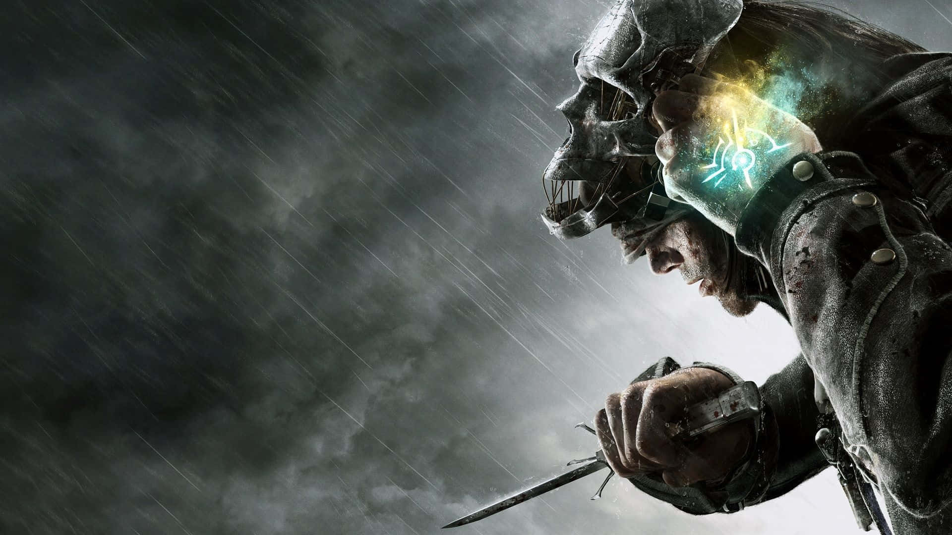 3d Gaming, skull helmet, glowing artifact, Full HD Desktop Wallpaper