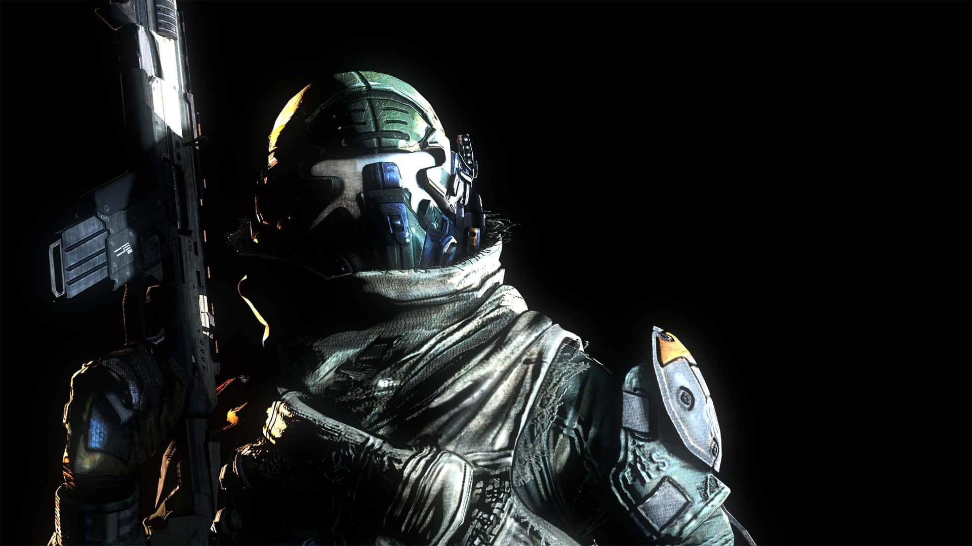 3D Gaming, futuristic armor, rifle, Full HD Desktop Wallpaper