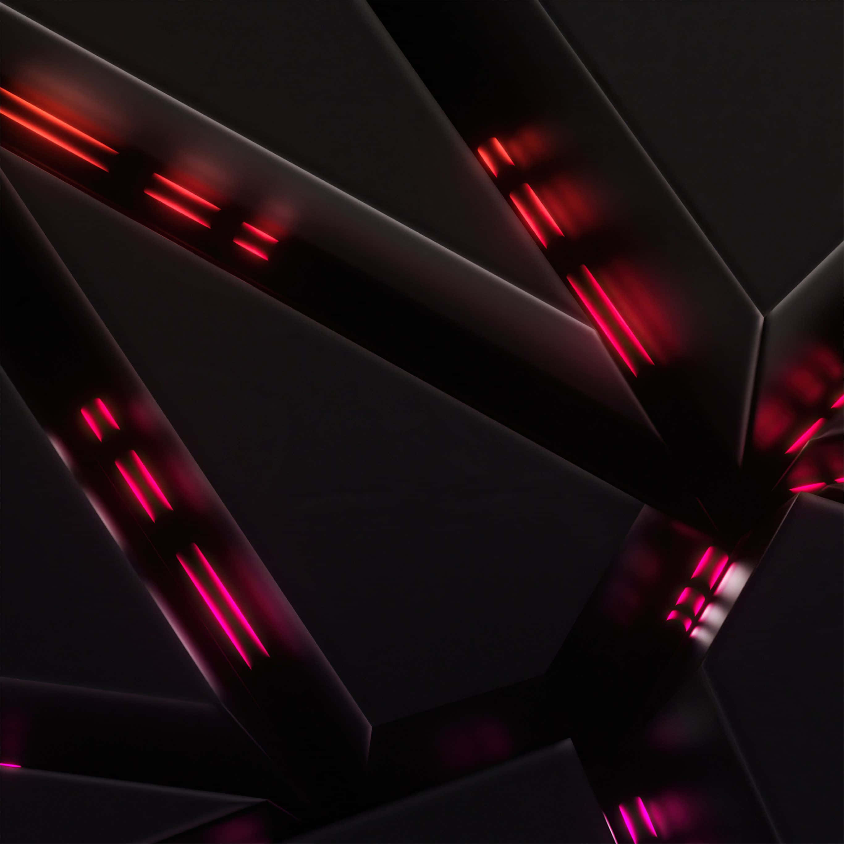 abstract gaming, angular black geometric panels, vibrant red neon lines, 2K Desktop Wallpaper
