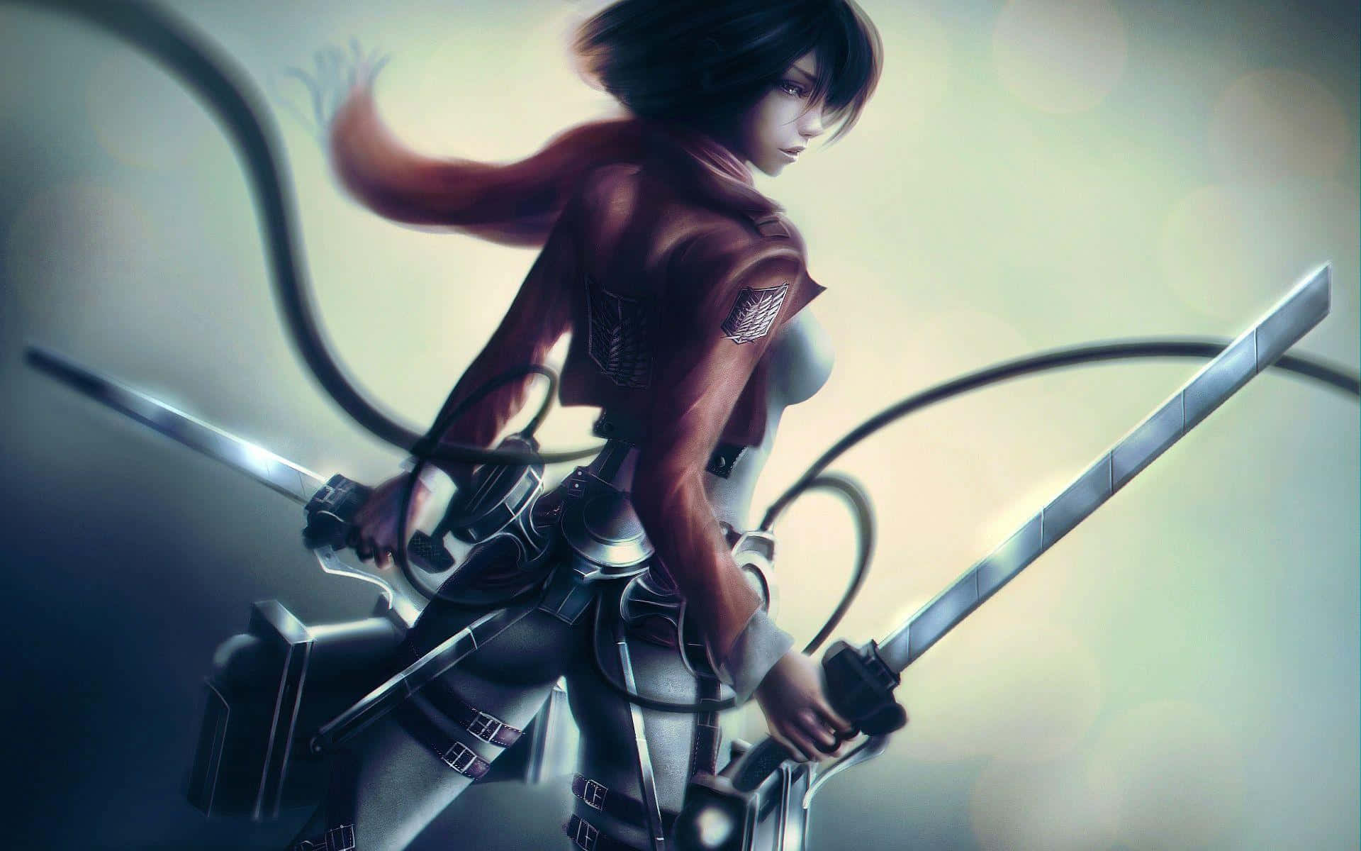 Fighter 3d Anime Girl, red jacket, dual swords, Full HD Desktop Wallpaper