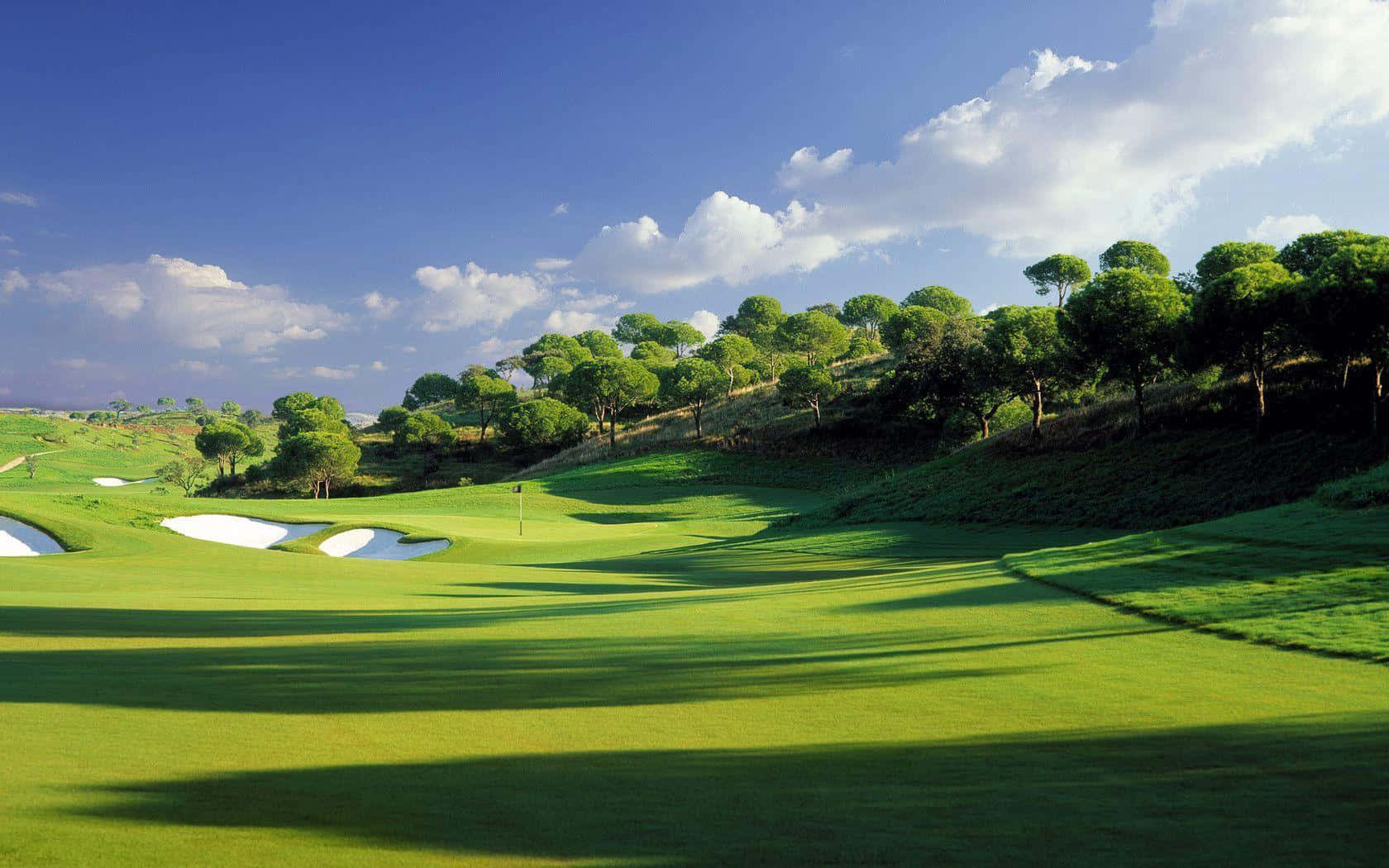3d golf desktop, golf course, vibrant green fairways, HD Desktop Wallpaper