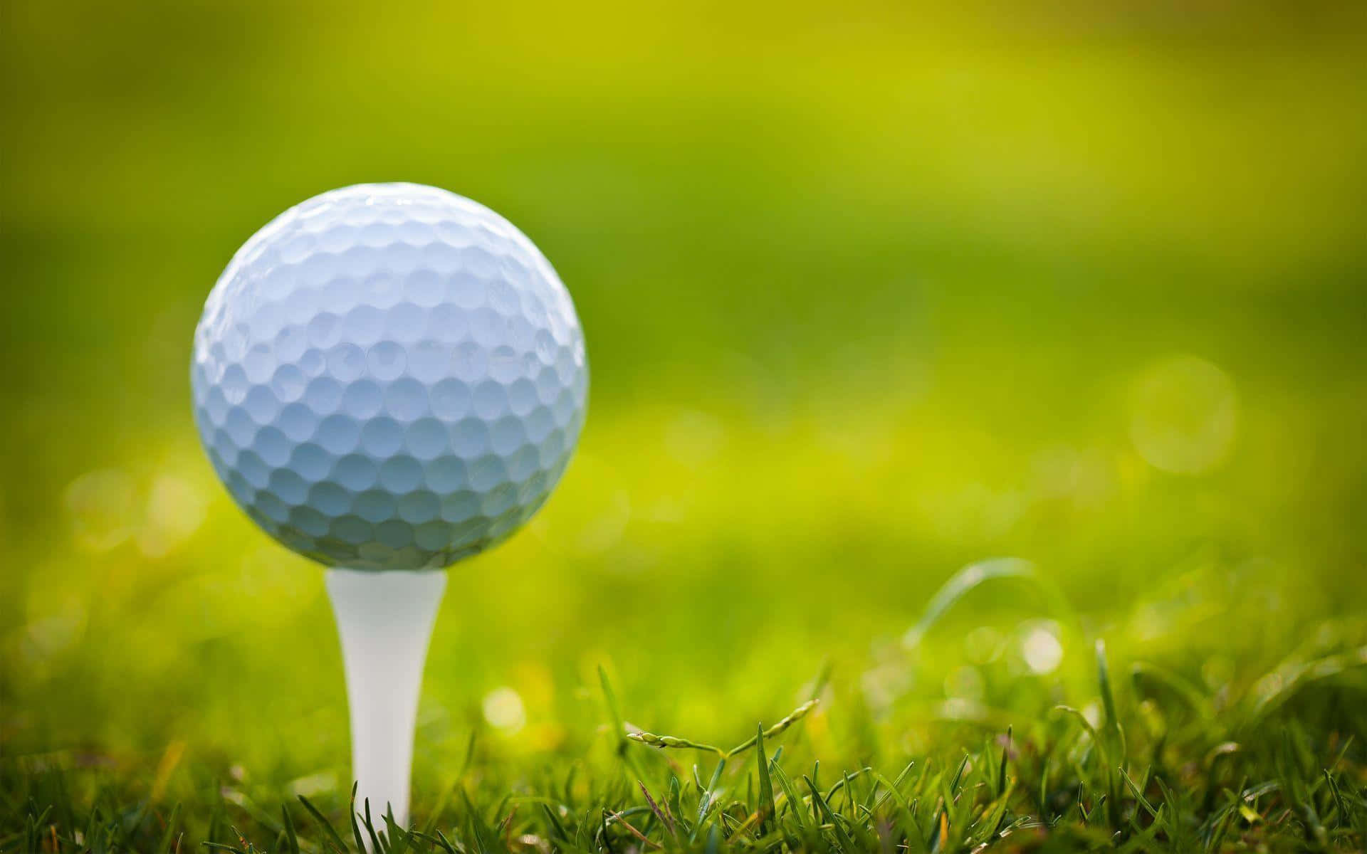 3d golf desktop, white golf ball, tee, Full HD Desktop Wallpaper