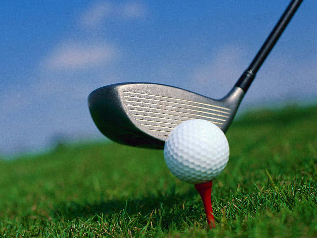 3d golf desktop, golf club, white golf ball, SD Desktop Wallpaper