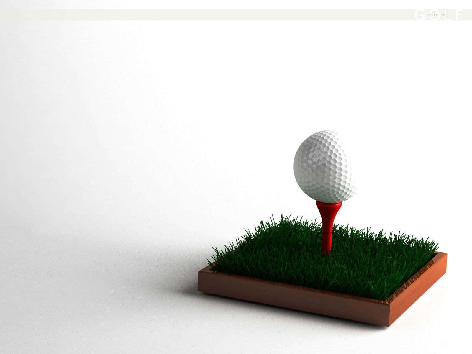 golf ball, red tee, vibrant green grass, HD Desktop Wallpaper