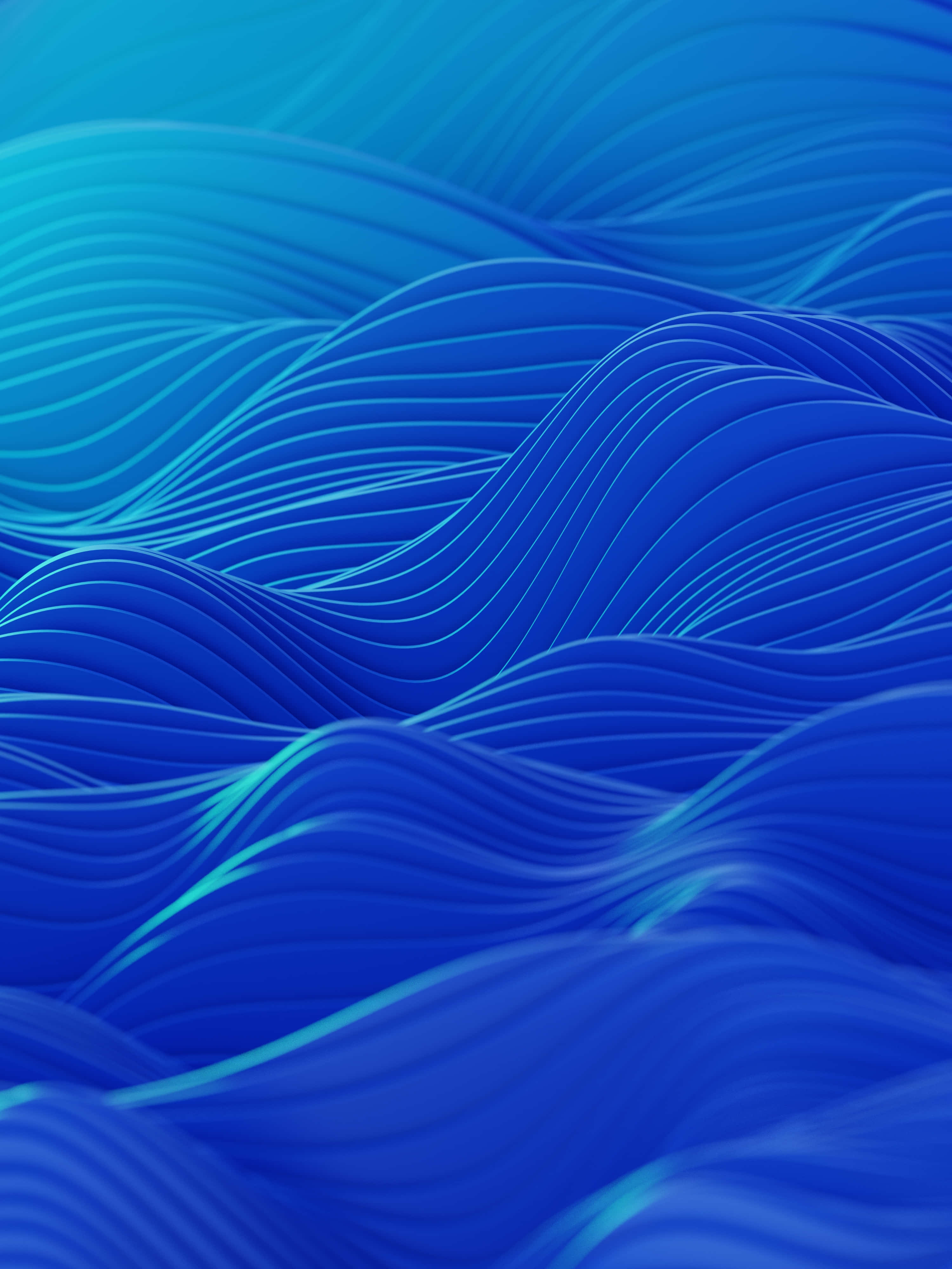 3d graphics, 3000 x 4000, blue waves, 4K Phone Wallpaper