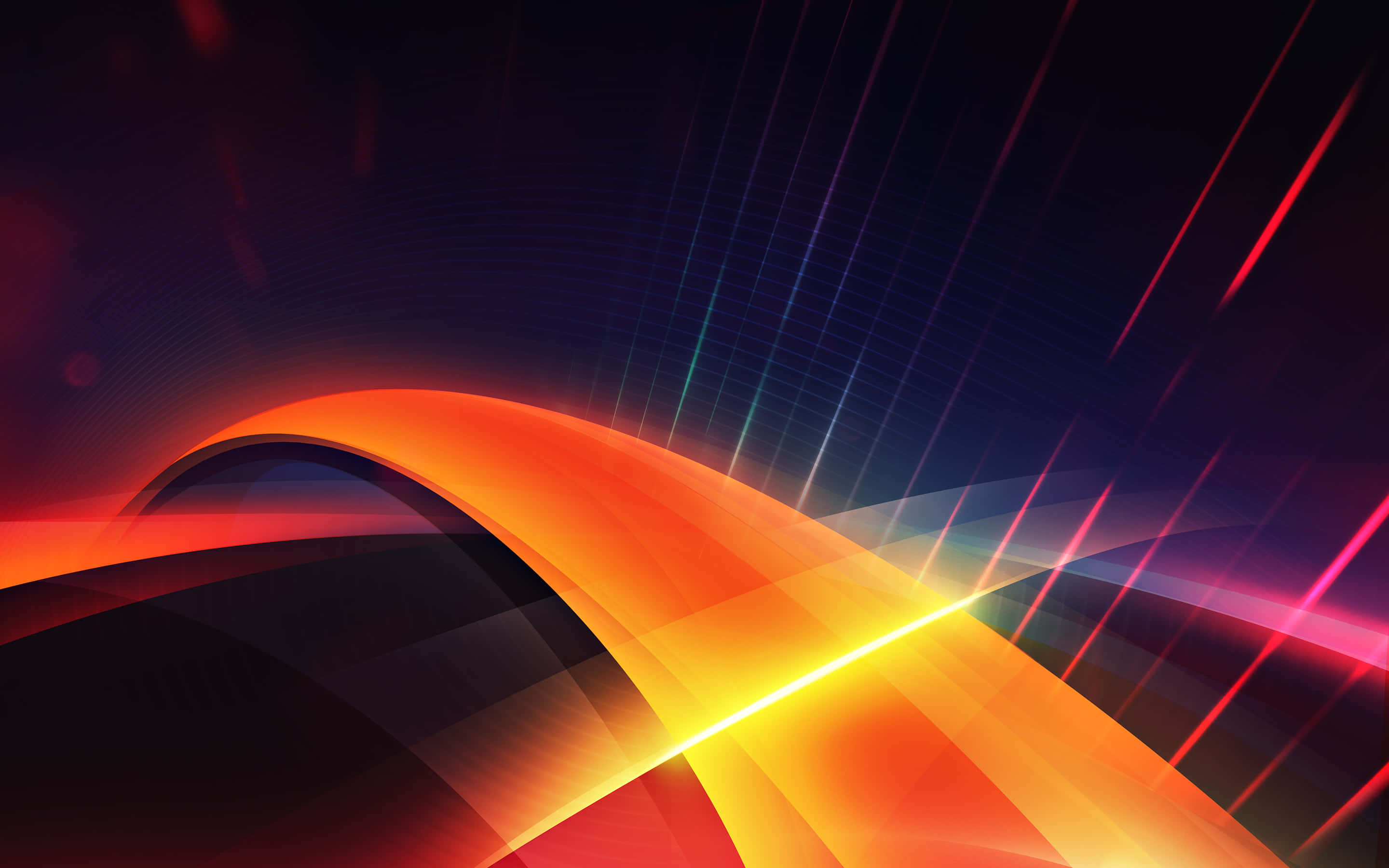 3D Abstract, orange, red, 2K Desktop Wallpaper