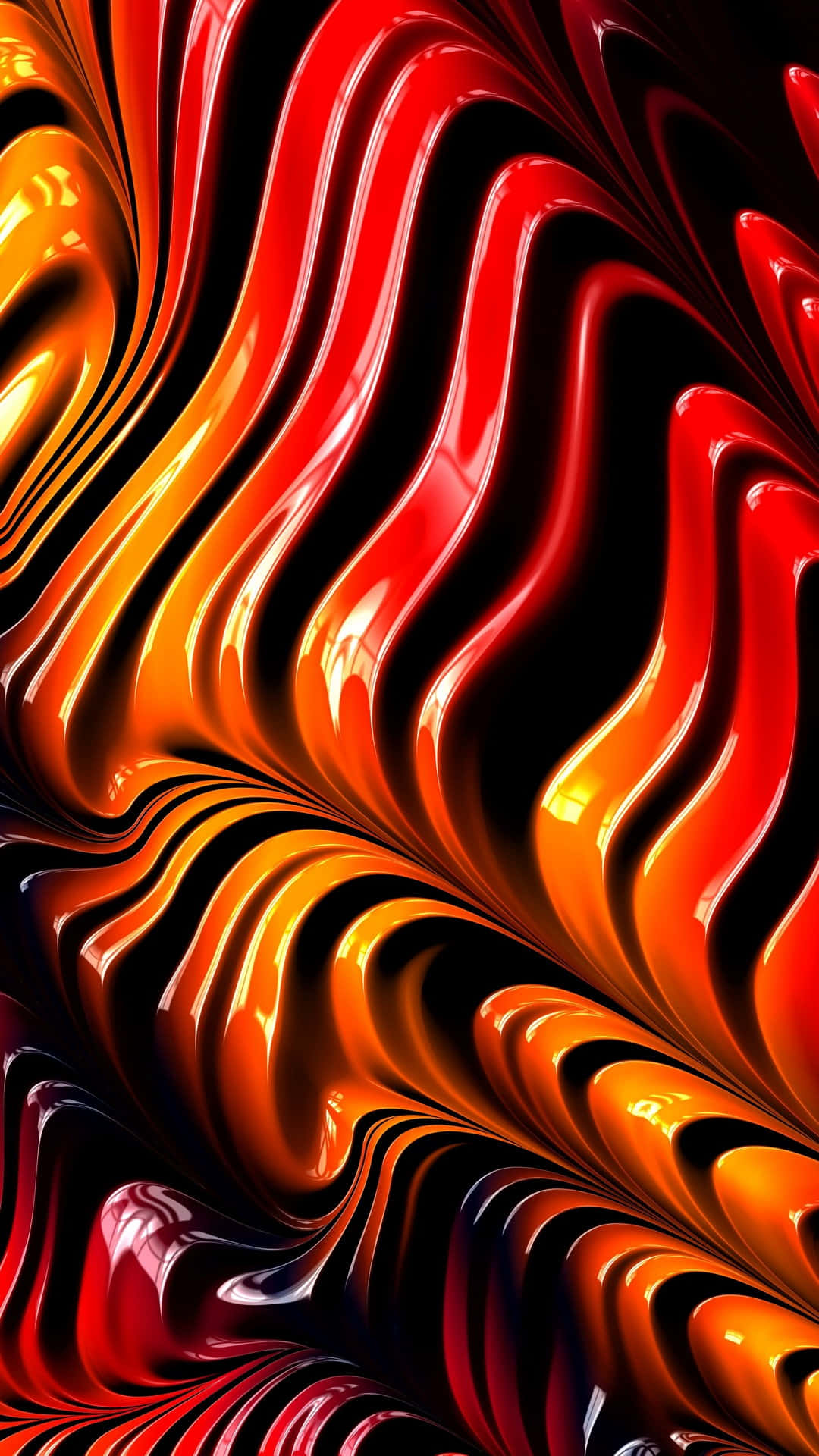 3D Sphere Array, molten red orange, black, Full HD Phone Wallpaper