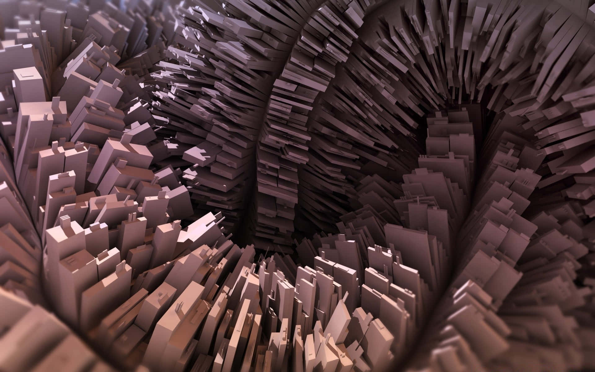 3d-rendered, vortex, fragmented geometric blocks, Full HD Desktop Wallpaper