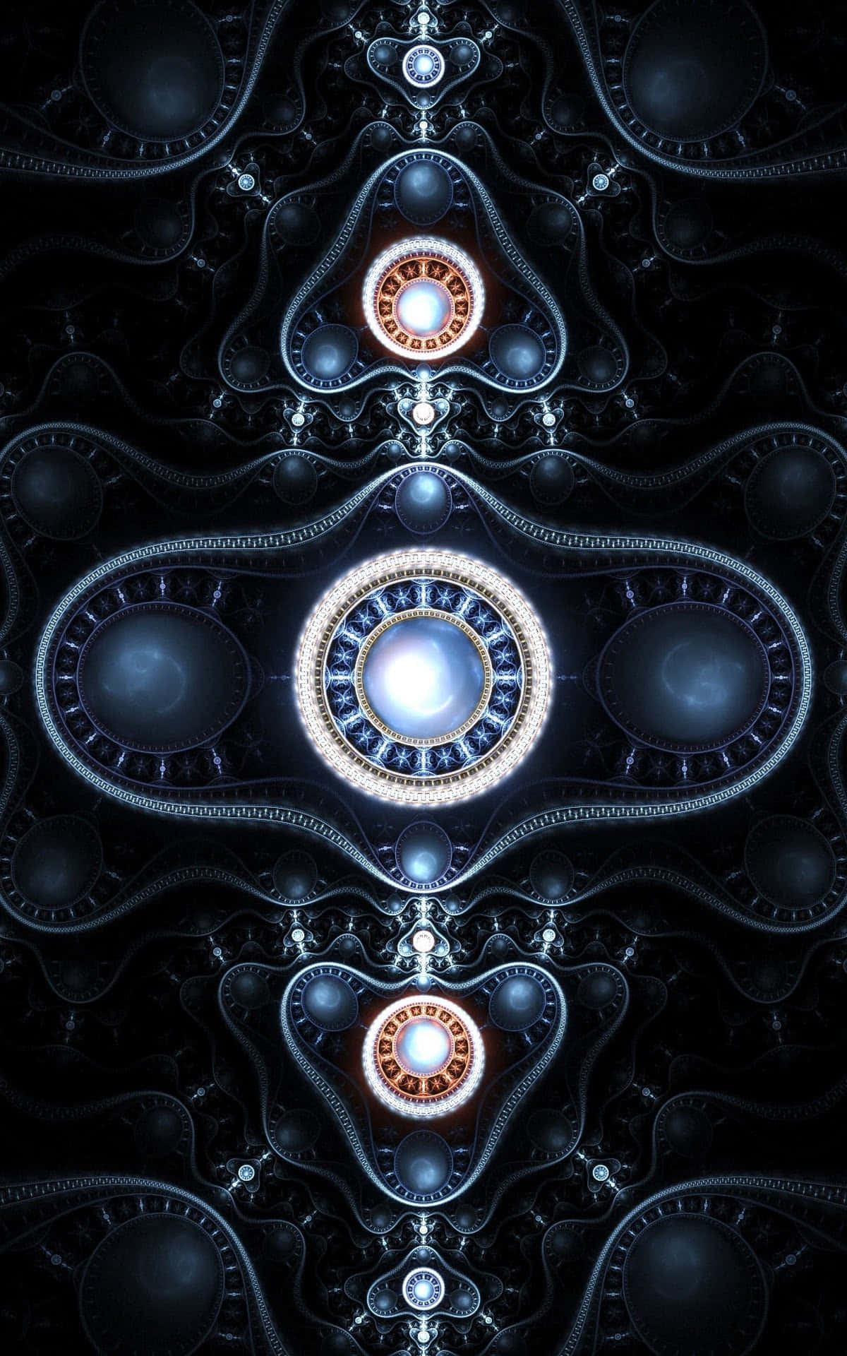 3d graphics, abstract 3d geometric shapes, glowing orbs, Full HD Phone Wallpaper
