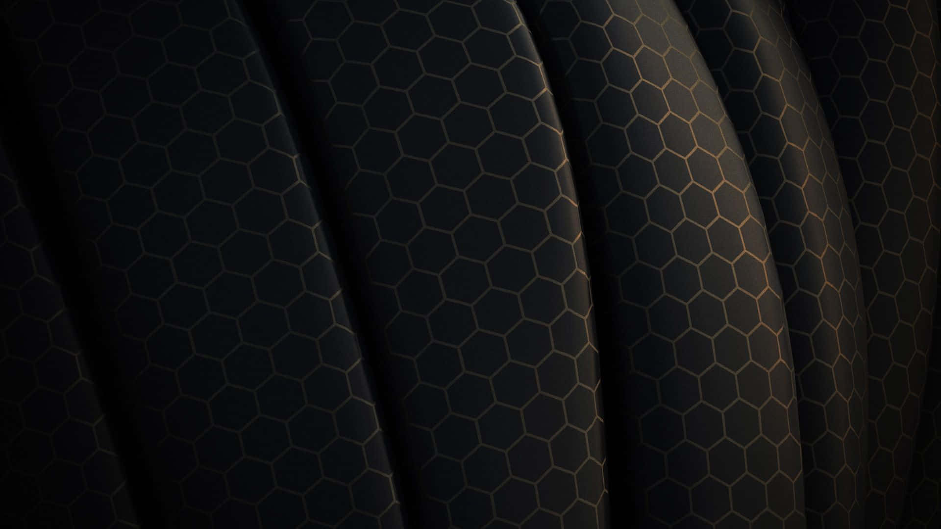 3d graphics, dark curved panels, glowing hexagonal grid patterns, Full HD Desktop Wallpaper