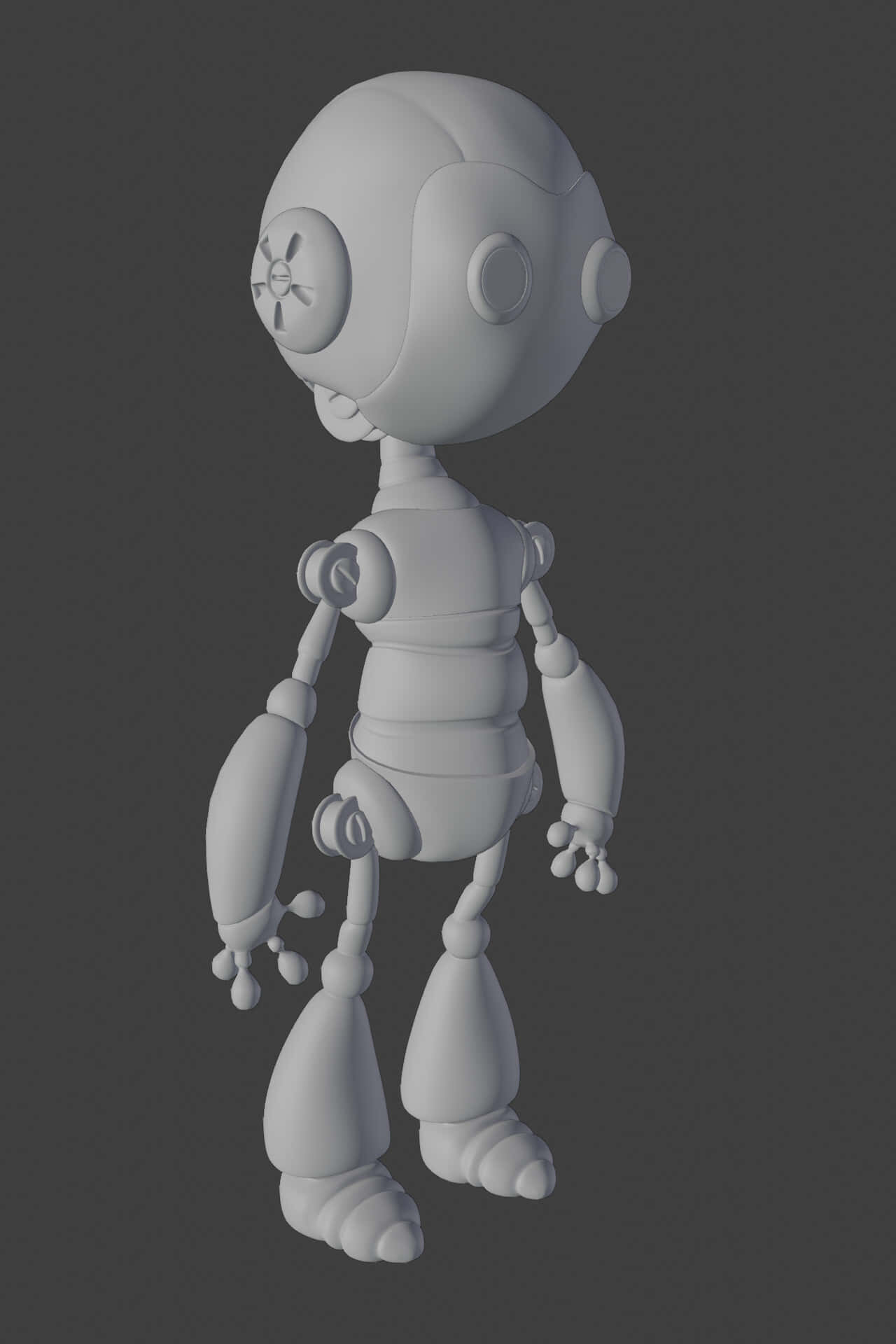 3d-rendered robot figure, jointed limbs, circular eyes, Full HD Phone Wallpaper