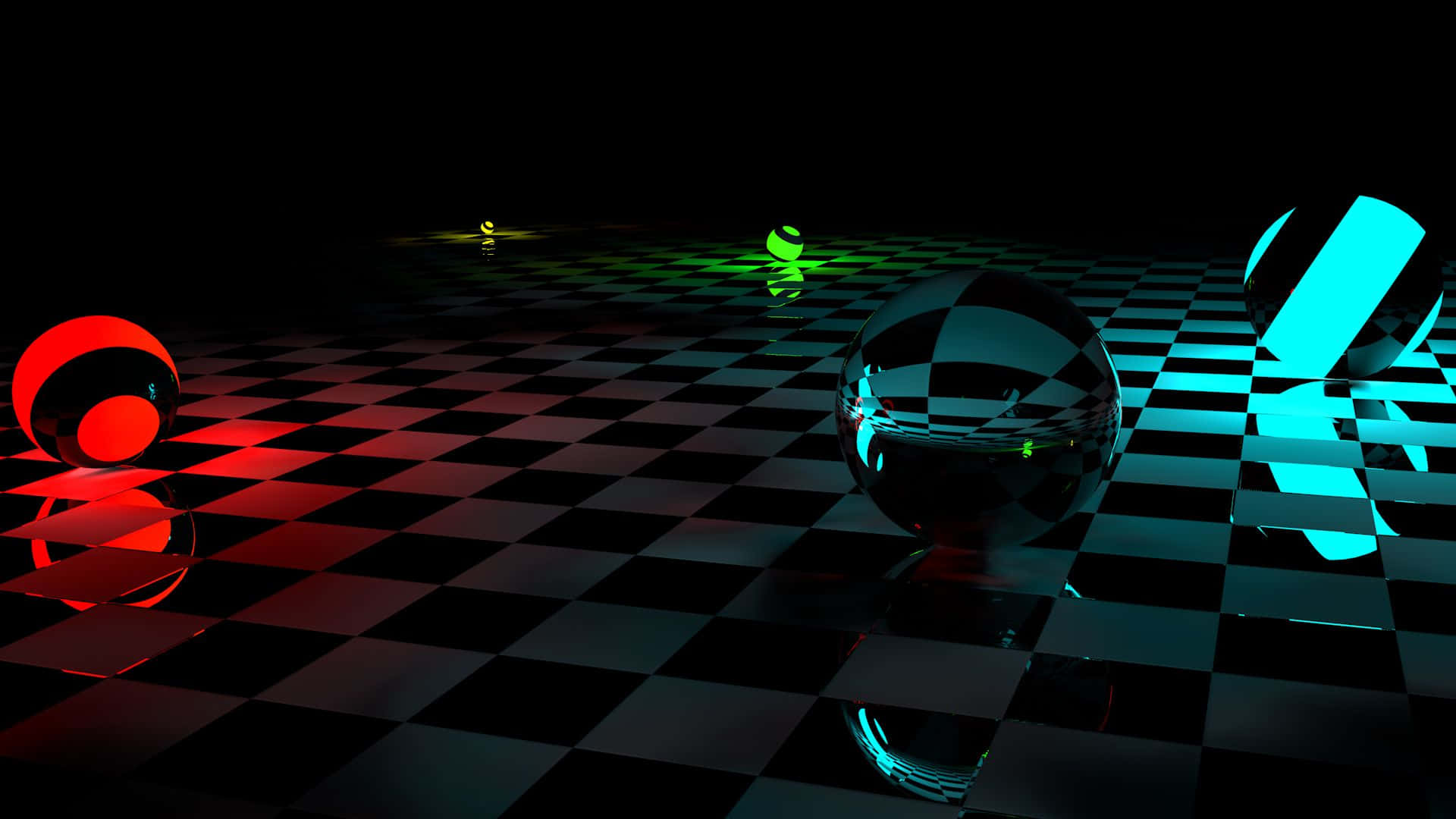 3d graphics, glossy spheres, neon lights, Full HD Desktop Wallpaper