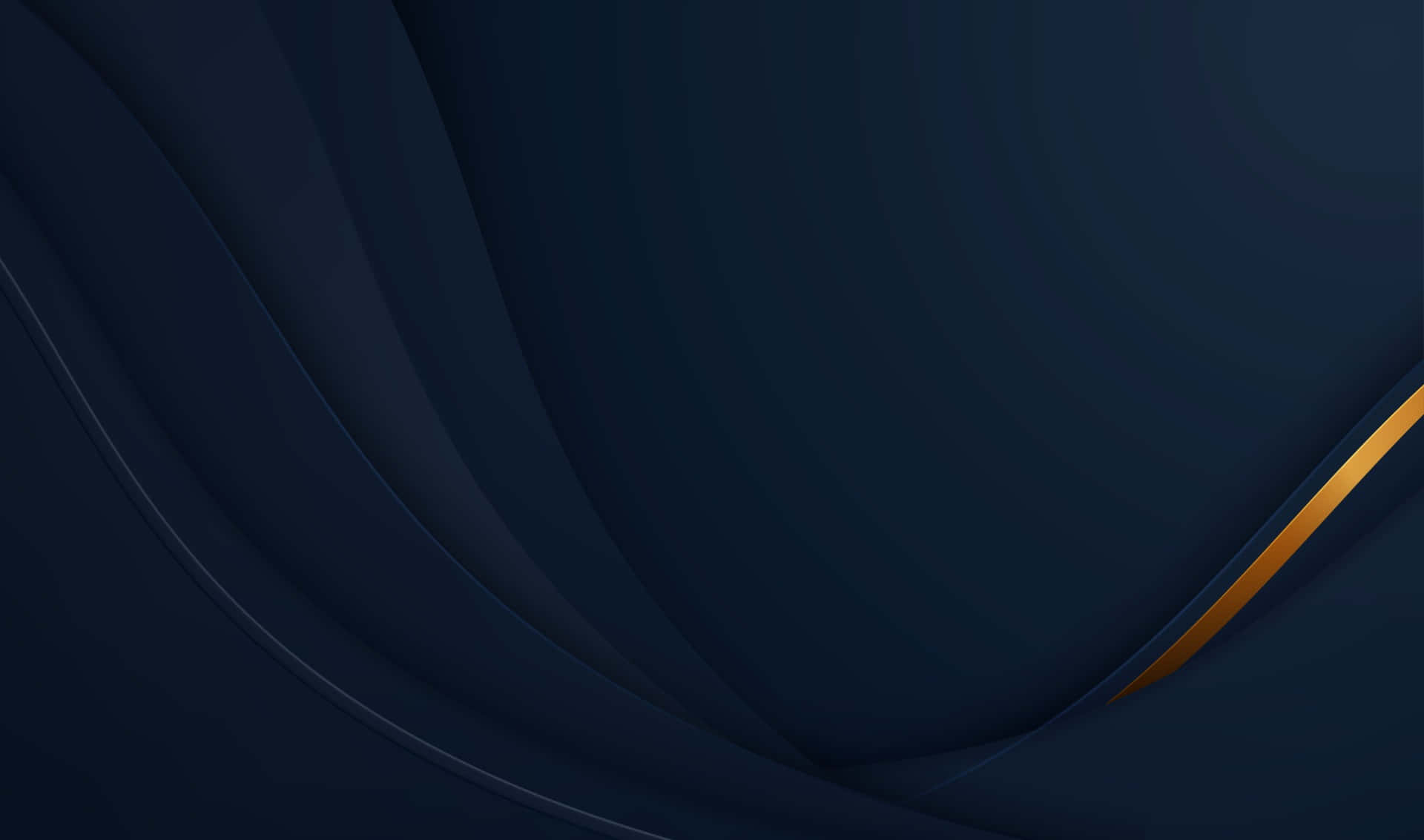 dark blue, golden line, abstract waves, Full HD Desktop Wallpaper