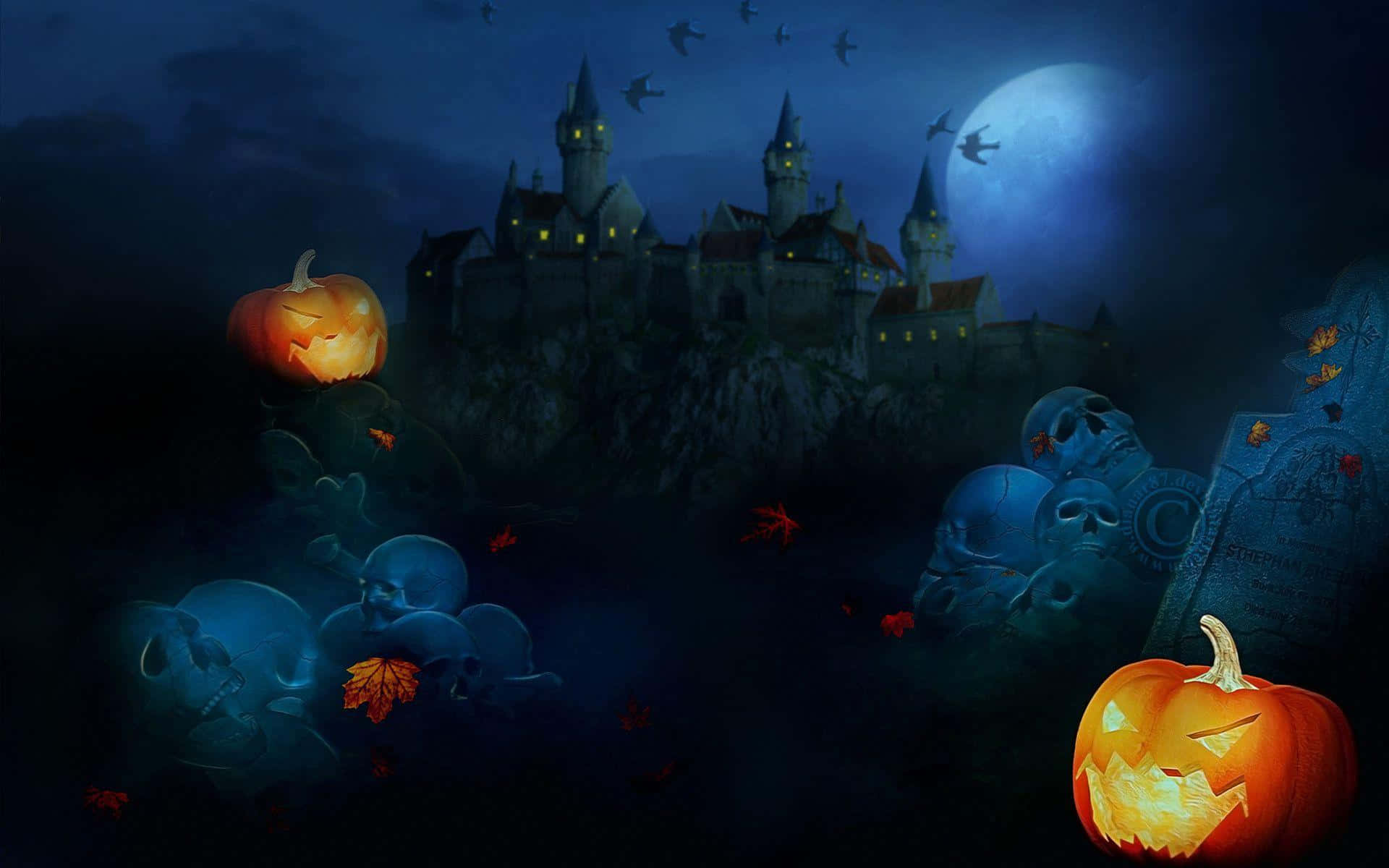 3d Halloween, Halloween, haunted house, Full HD Desktop Wallpaper