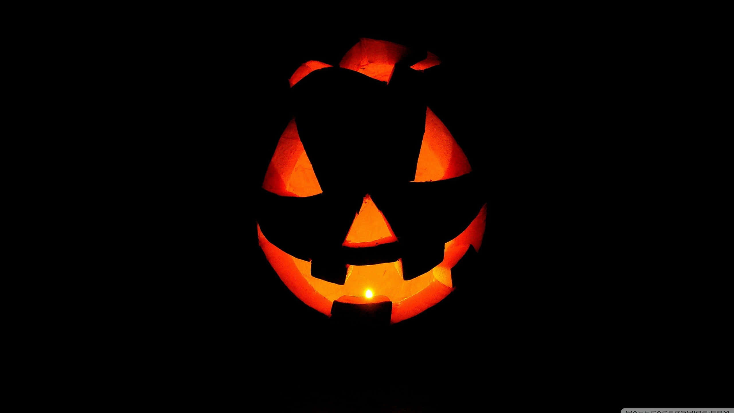 3d halloween, jack-o'-lantern, triangular eyes, 2K Desktop Wallpaper