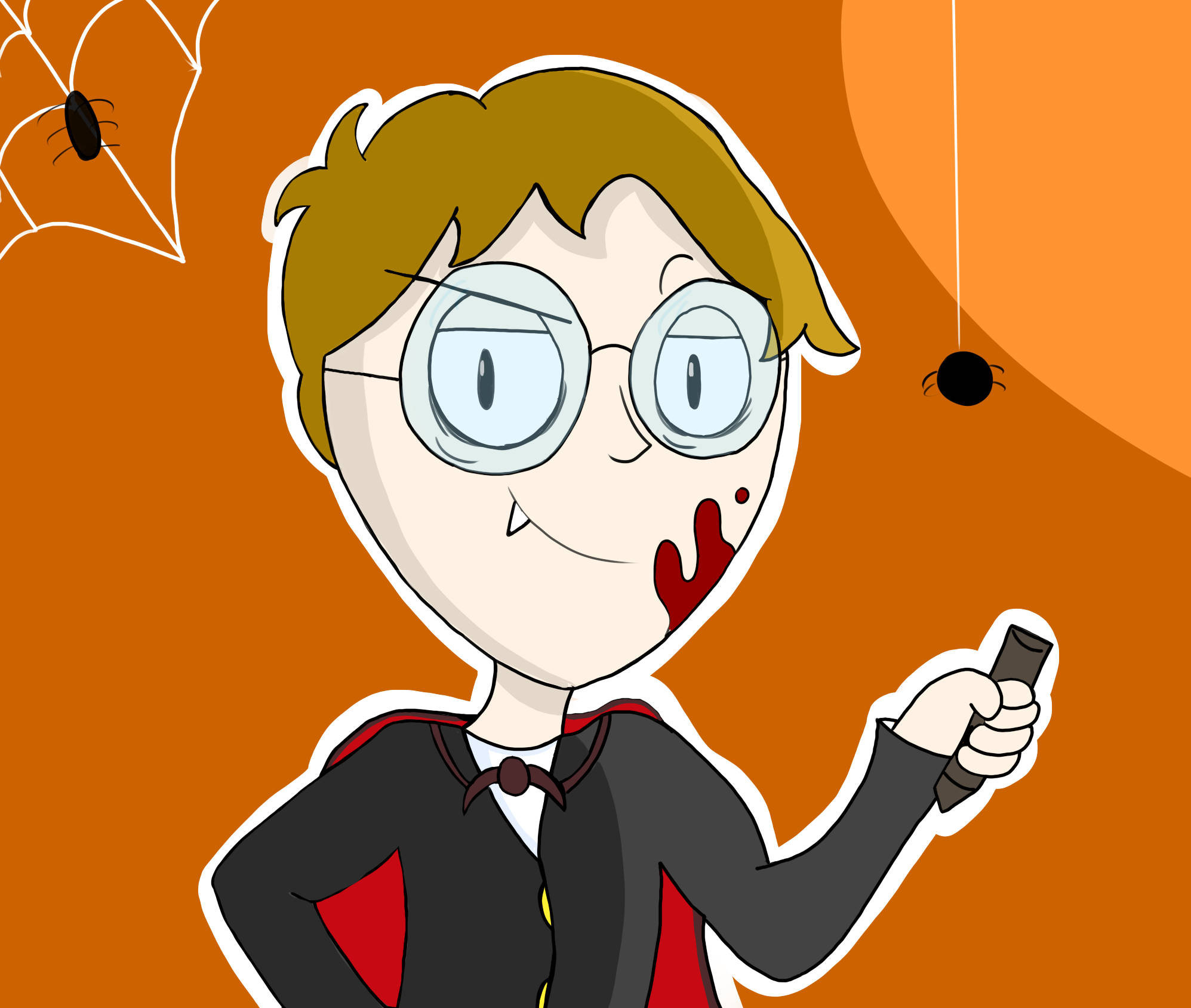 bloody vampire, cartoon boy, vampire costume, Full HD Desktop Wallpaper