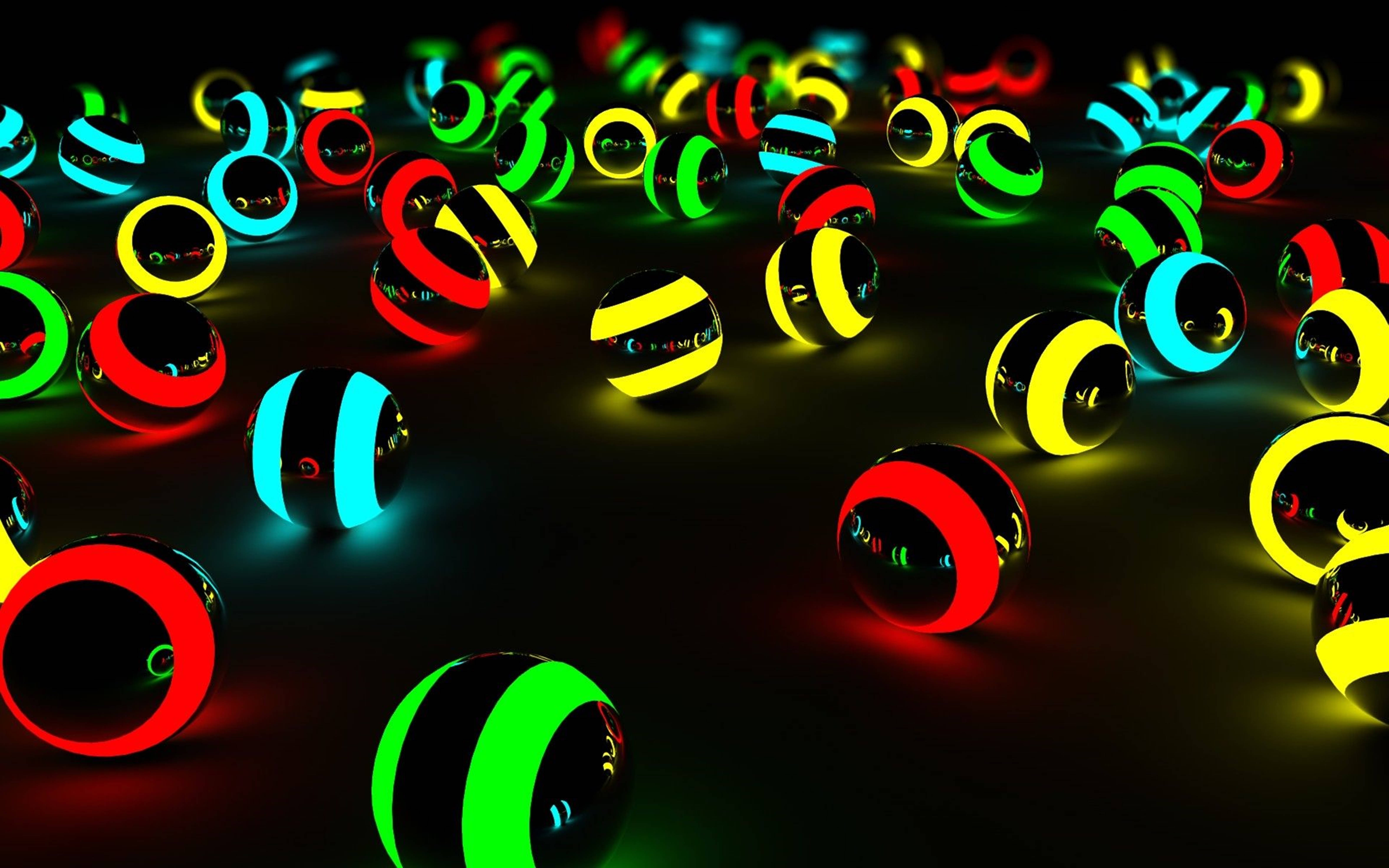 3d hd, neon marbles, bold stripes, 5K Desktop Wallpaper
