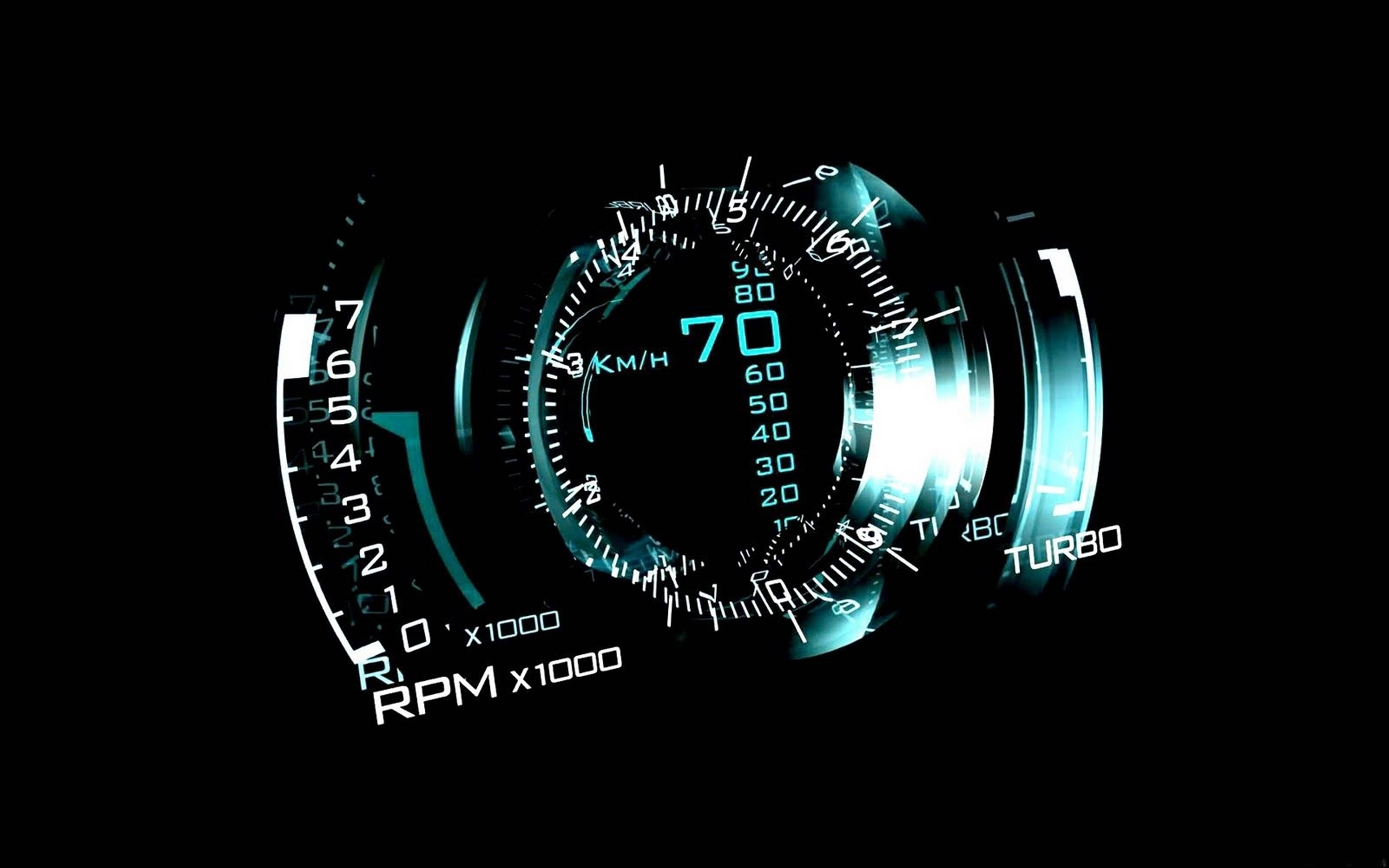 3d hd speedometer, glowing futuristic car dashboard, speedometer, 5K Desktop Wallpaper