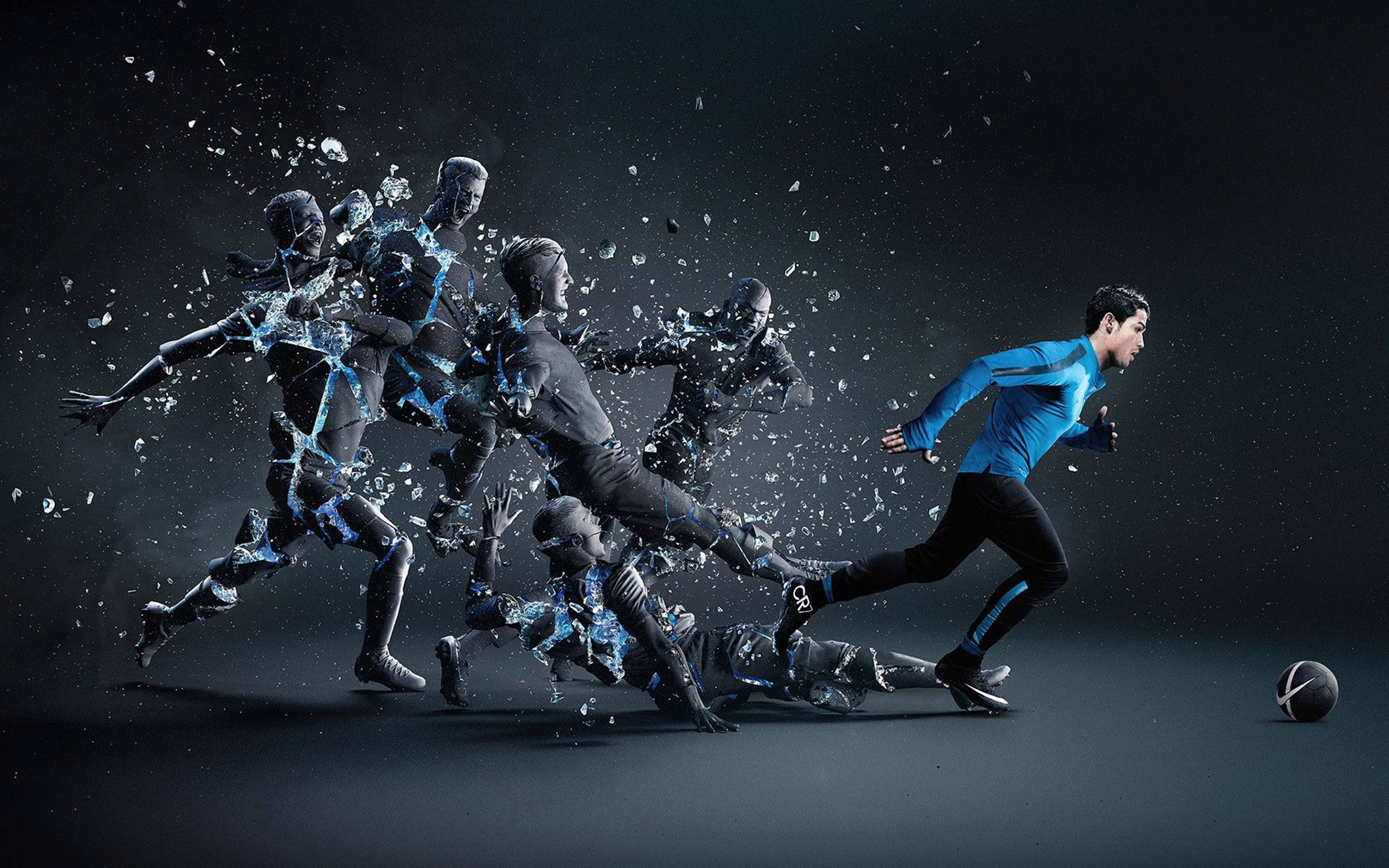 3d hd, soccer player, blue jersey, 5K Desktop Wallpaper