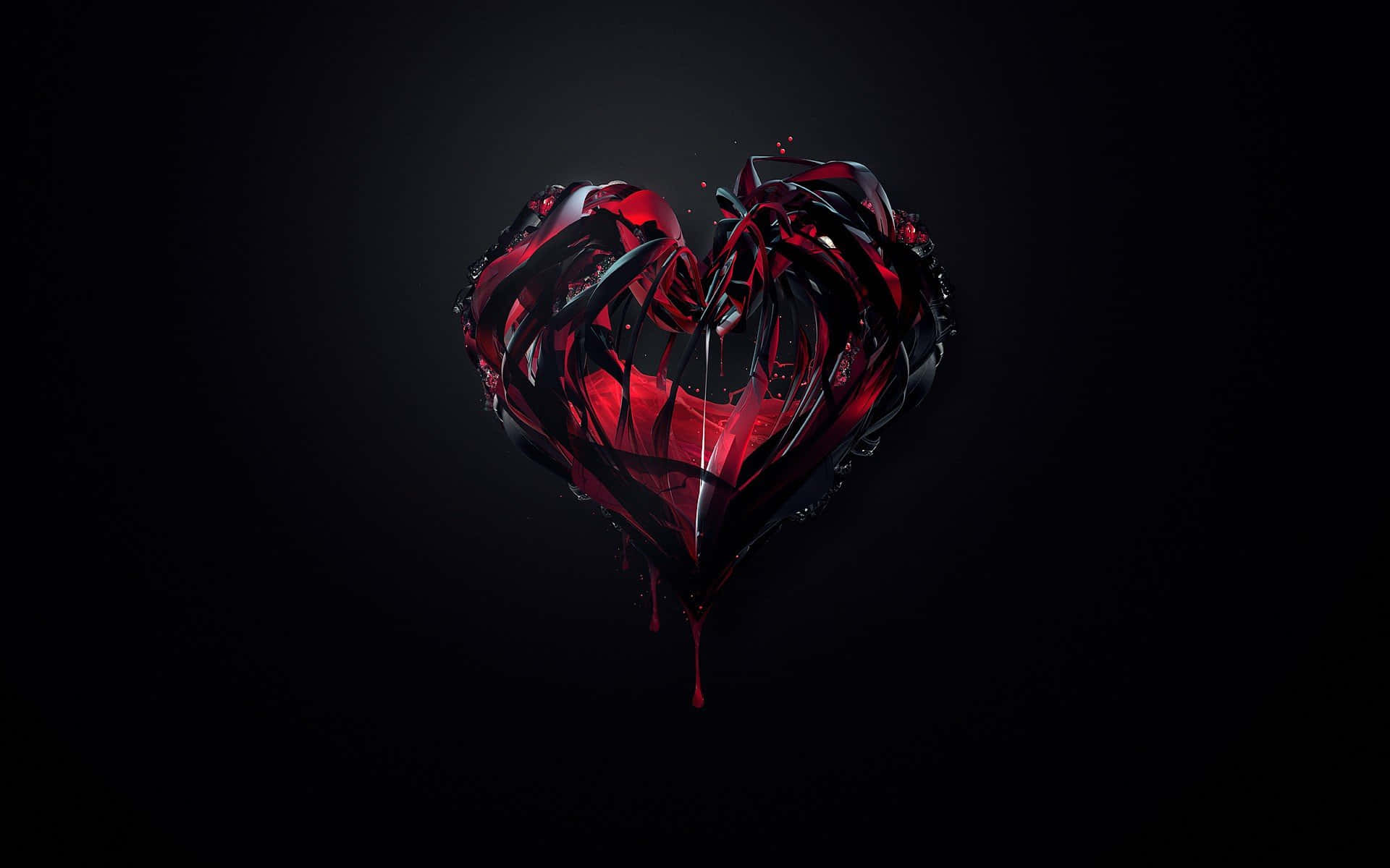 3d heart, crimson heart, dripping liquid, Full HD Desktop Wallpaper