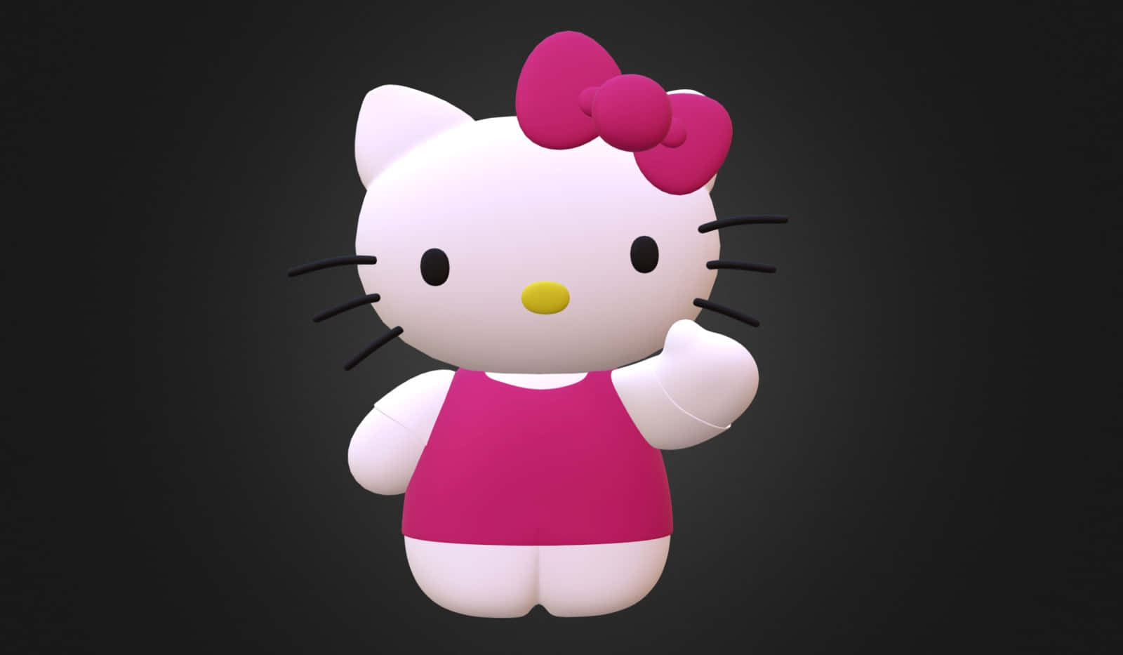 3d Hello Kitty, Hello Kitty, pink dress, HD Desktop Wallpaper